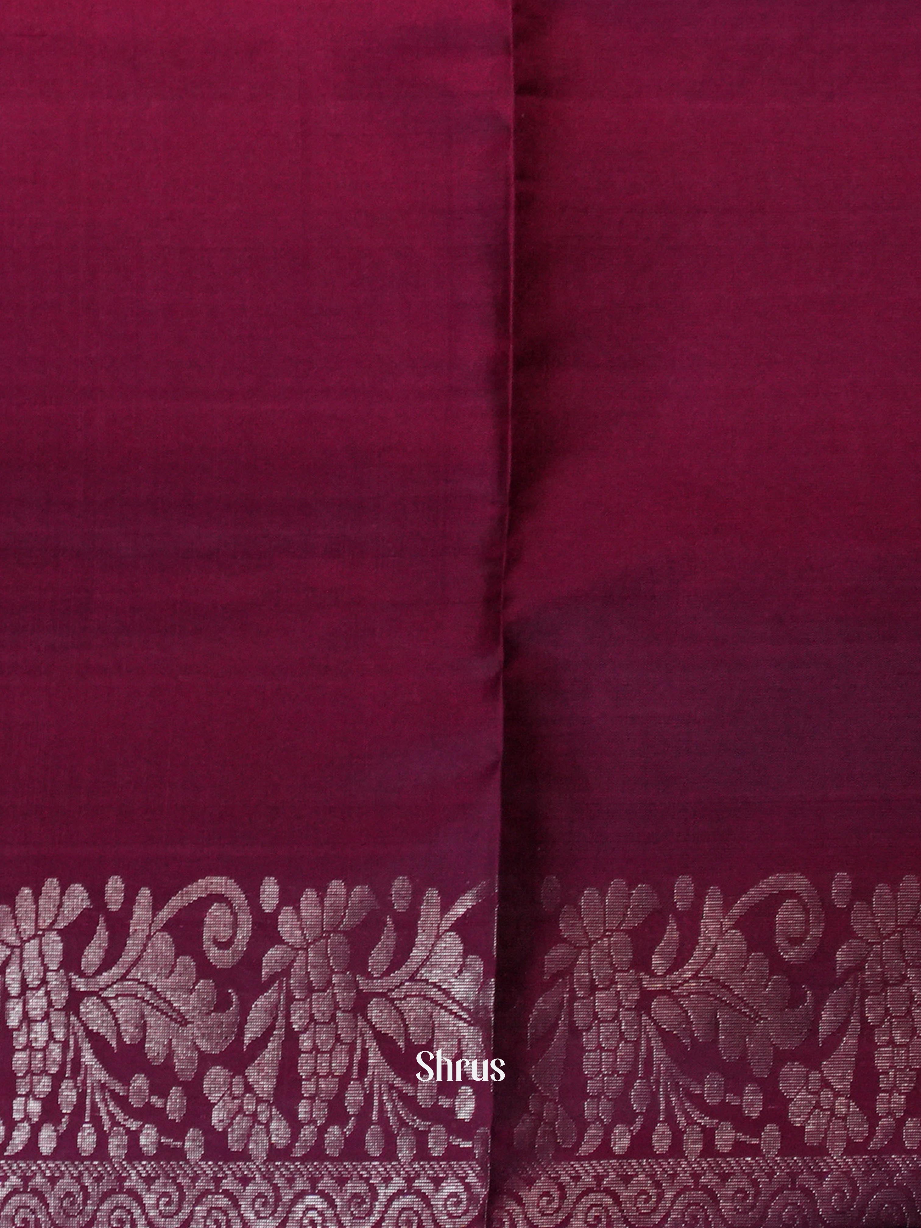 Double Shaded Grey & Violet Red - Soft Silk Saree