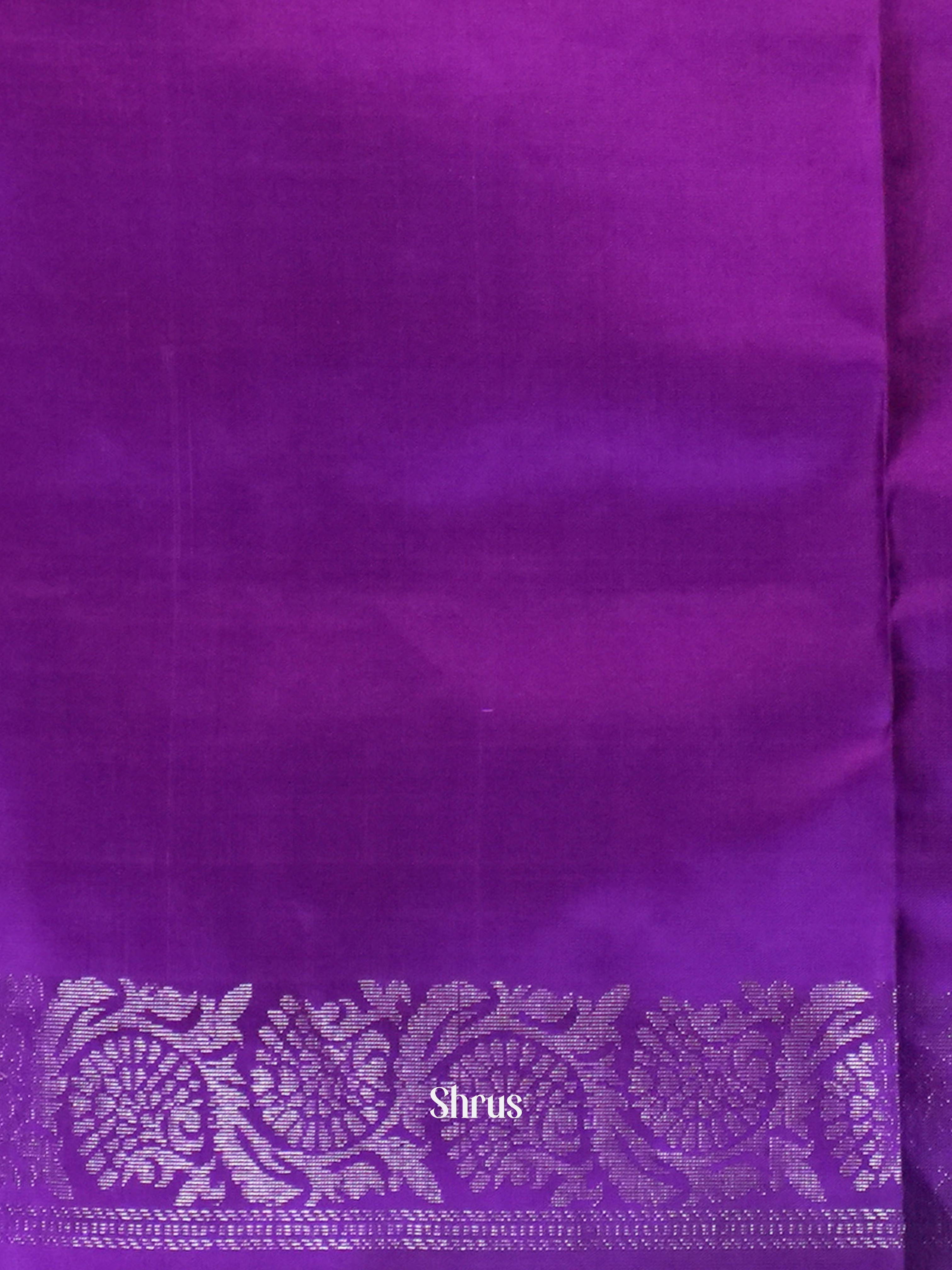 Green Teal & Purple  - Soft Silk Saree