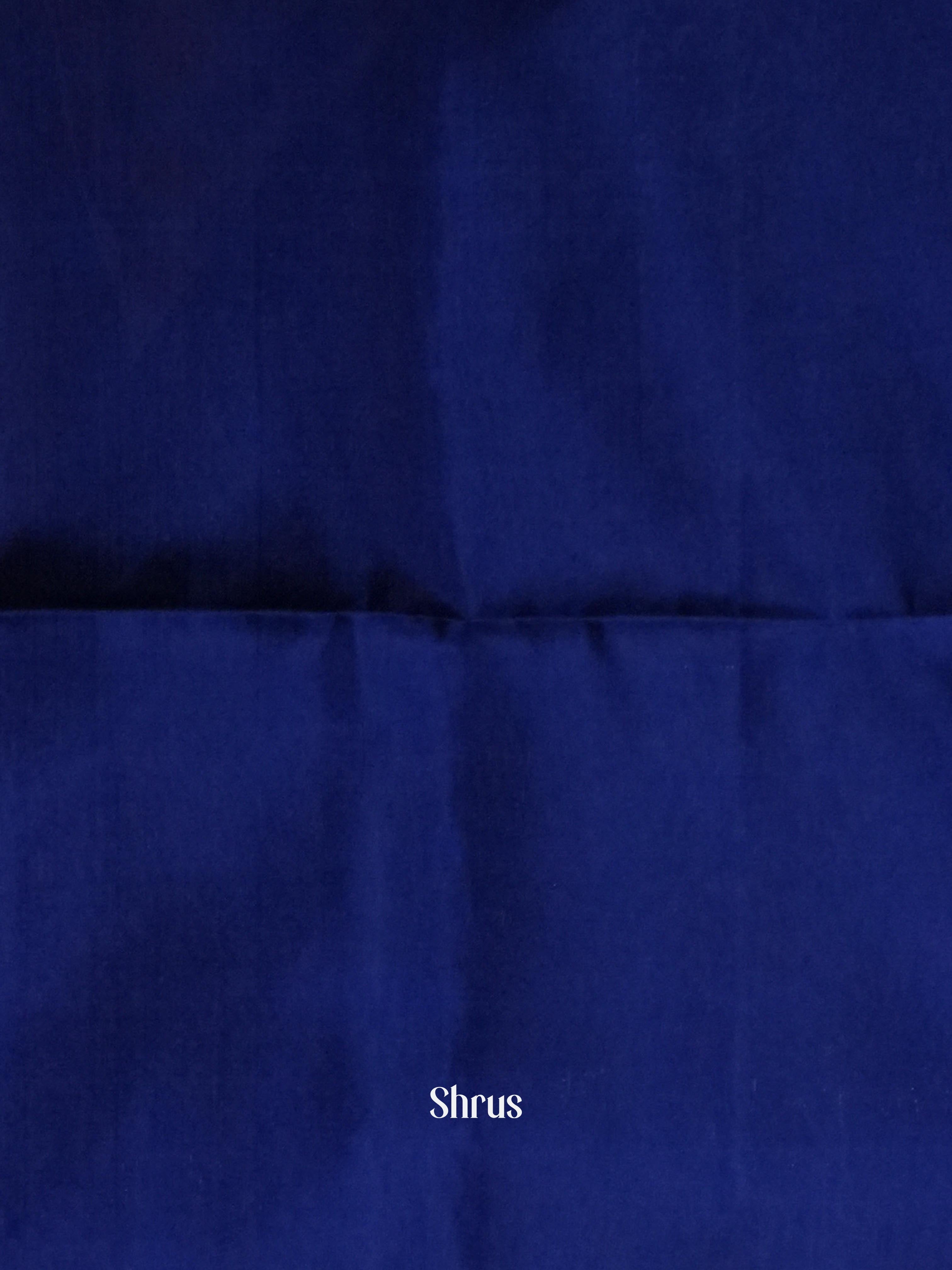 Dark Blue & Double Shaded Midnight Green  - Soft Silk Saree