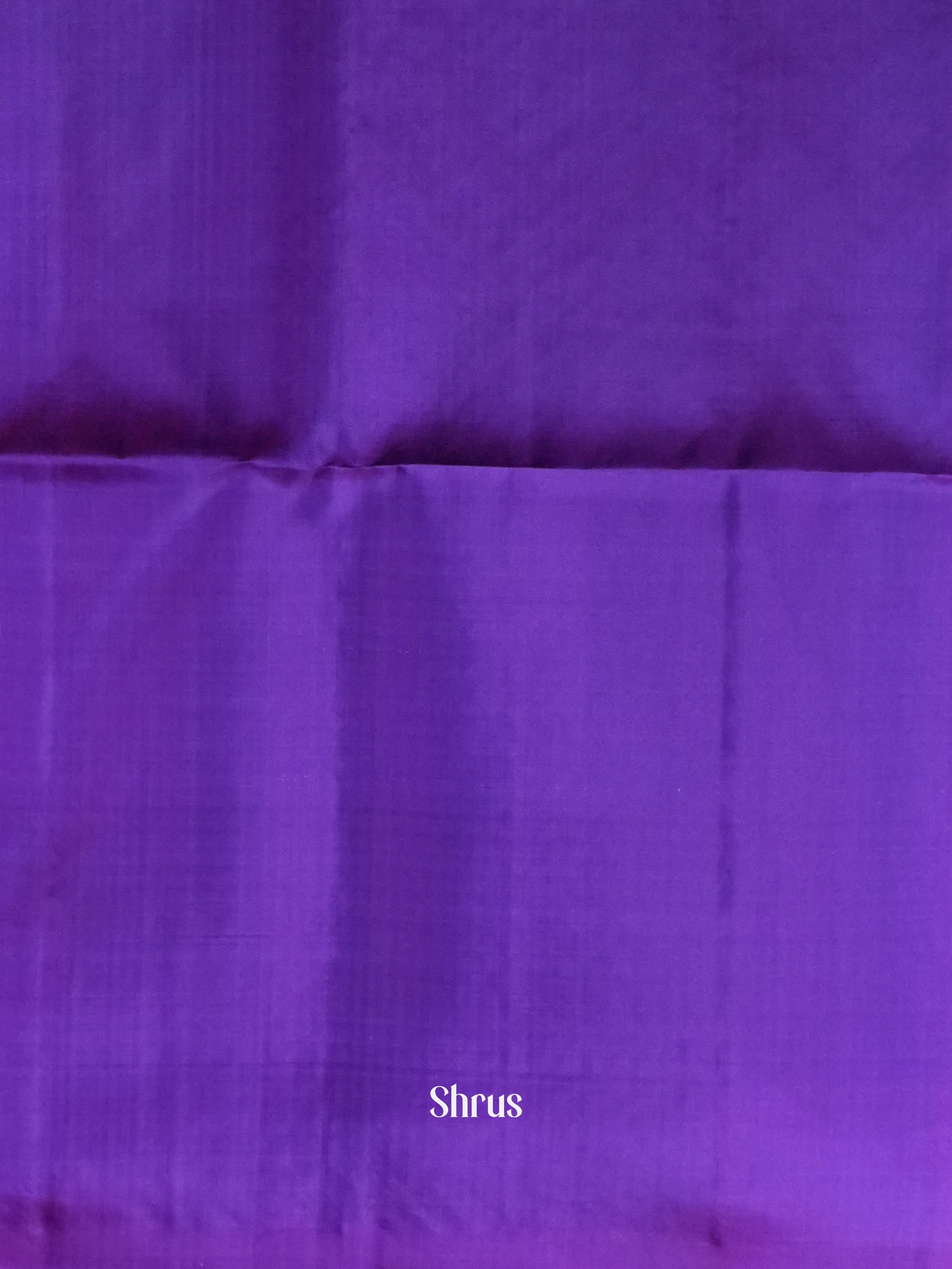 Fancy Blue & Purple  - Soft Silk Saree