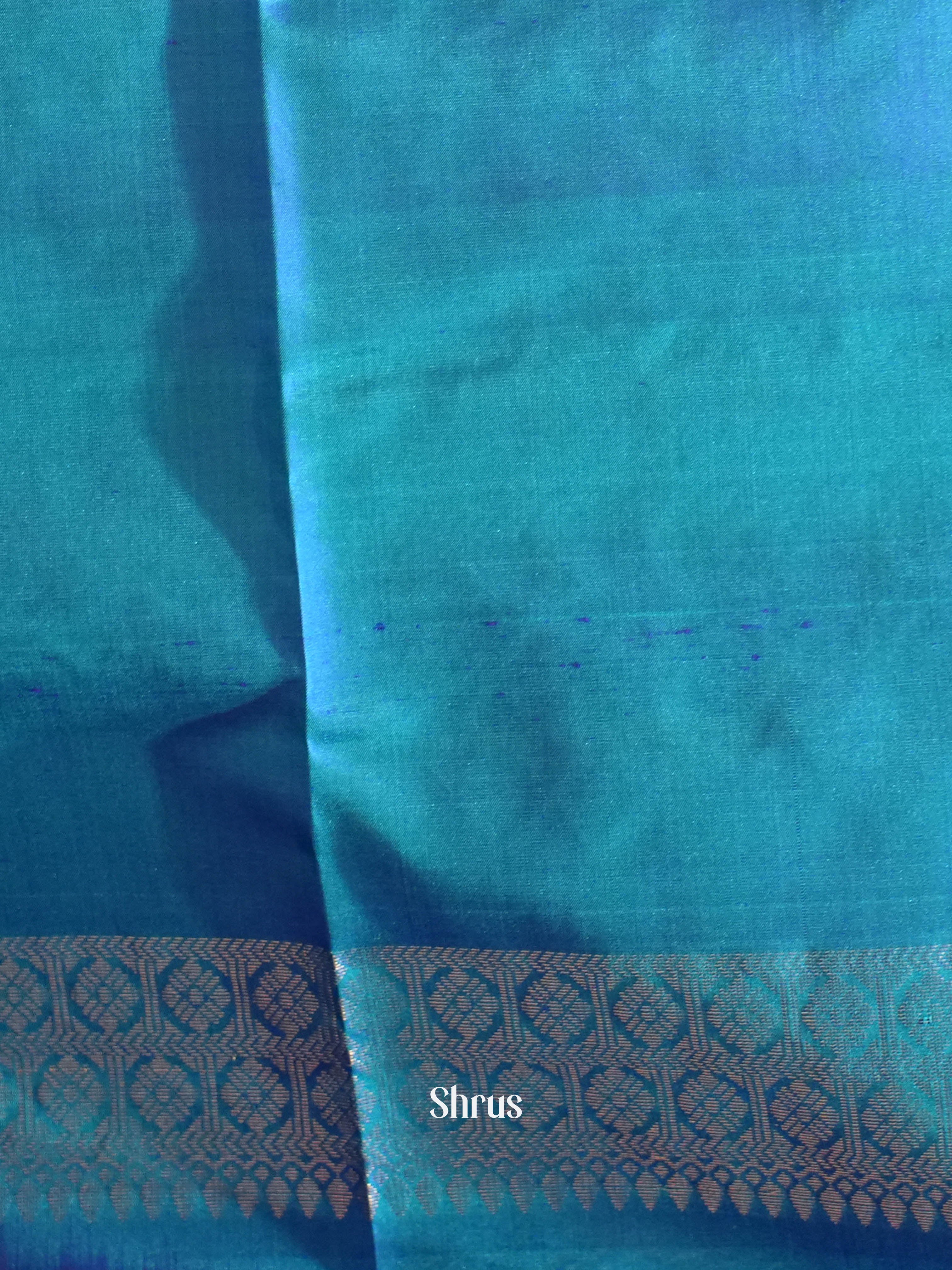 Purple & Blue - Soft Silk Saree