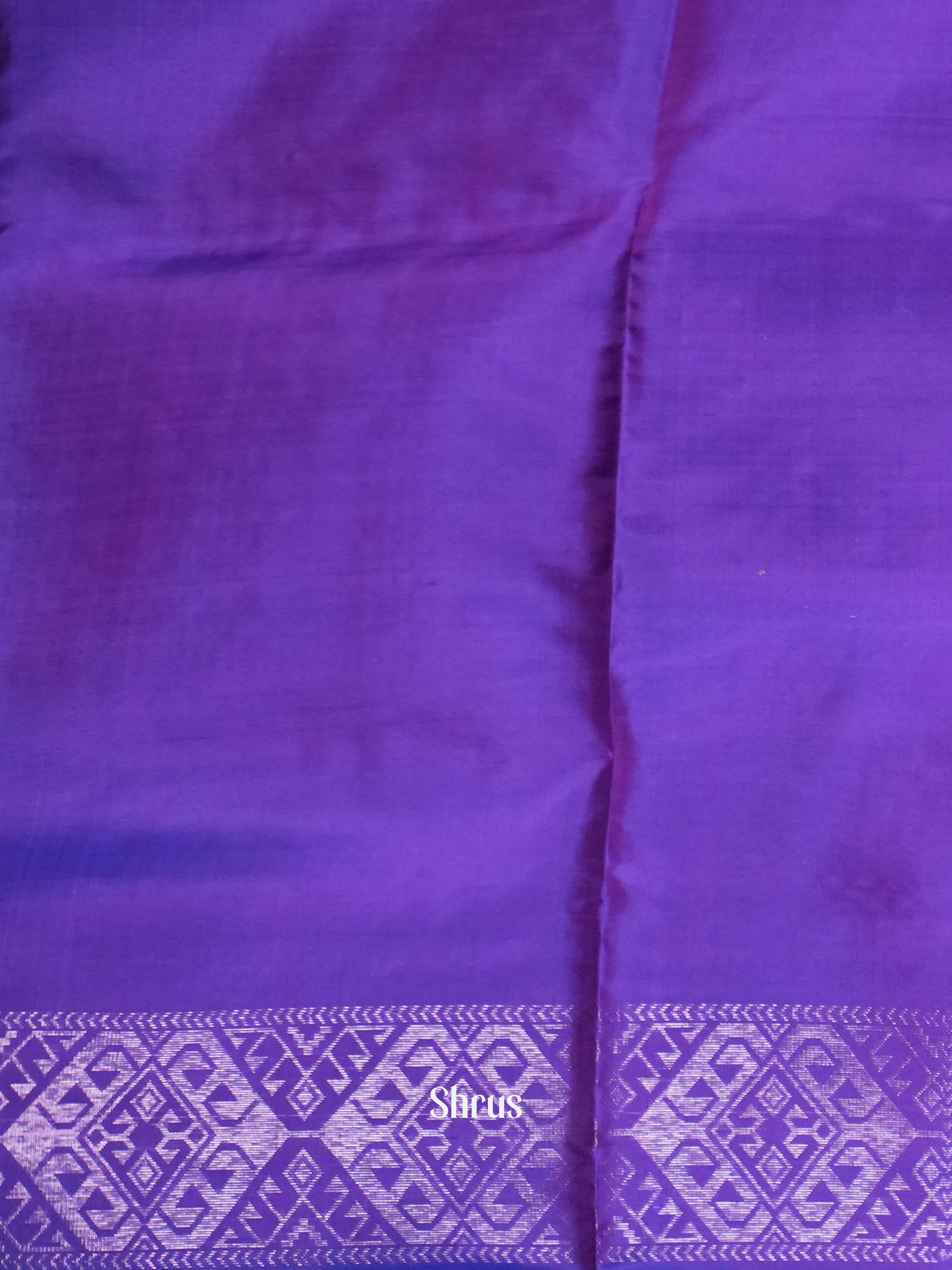 Fancy Blue & Purple  - Soft Silk Saree