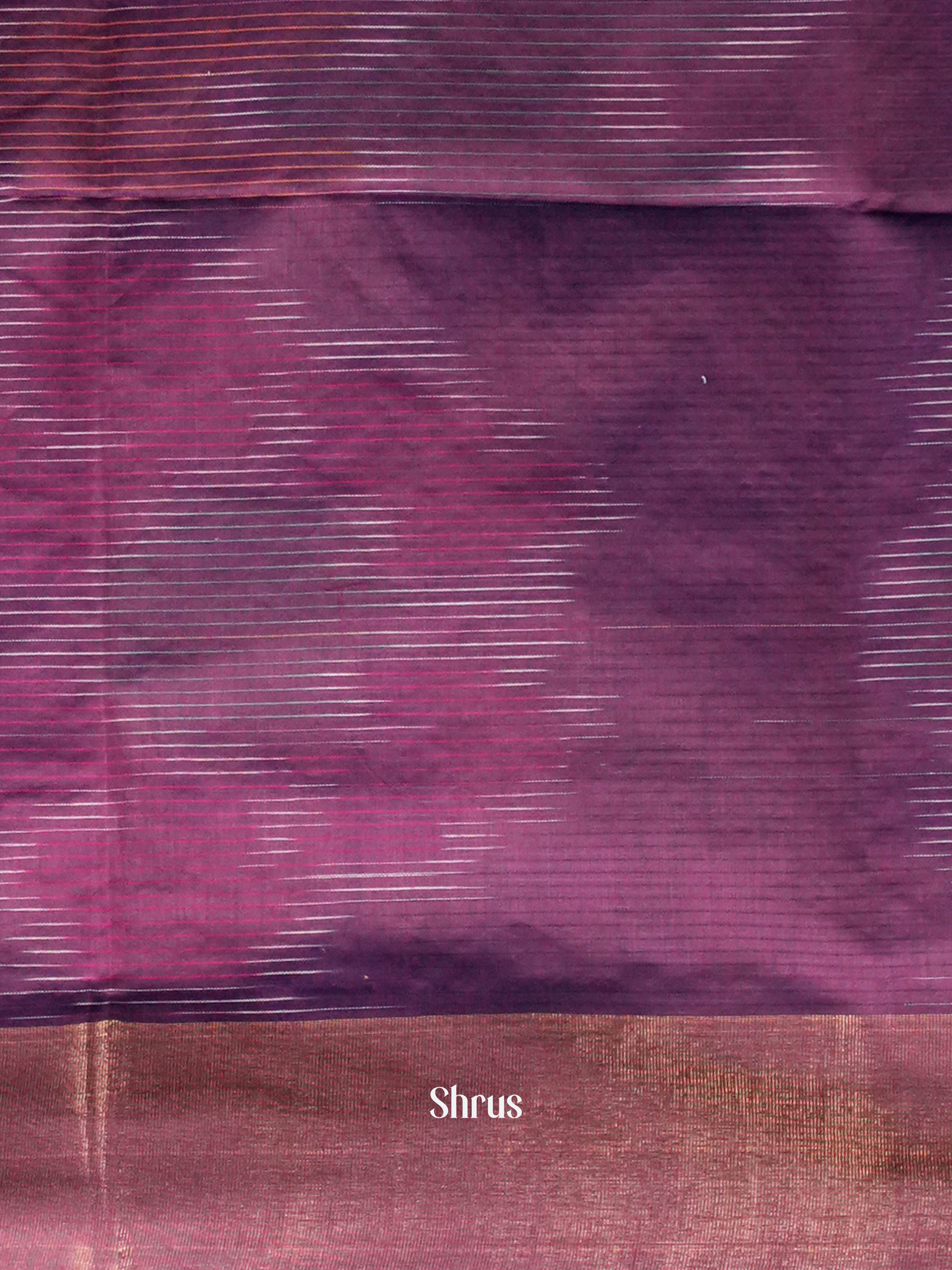 Purple - Ikkat Kora Saree