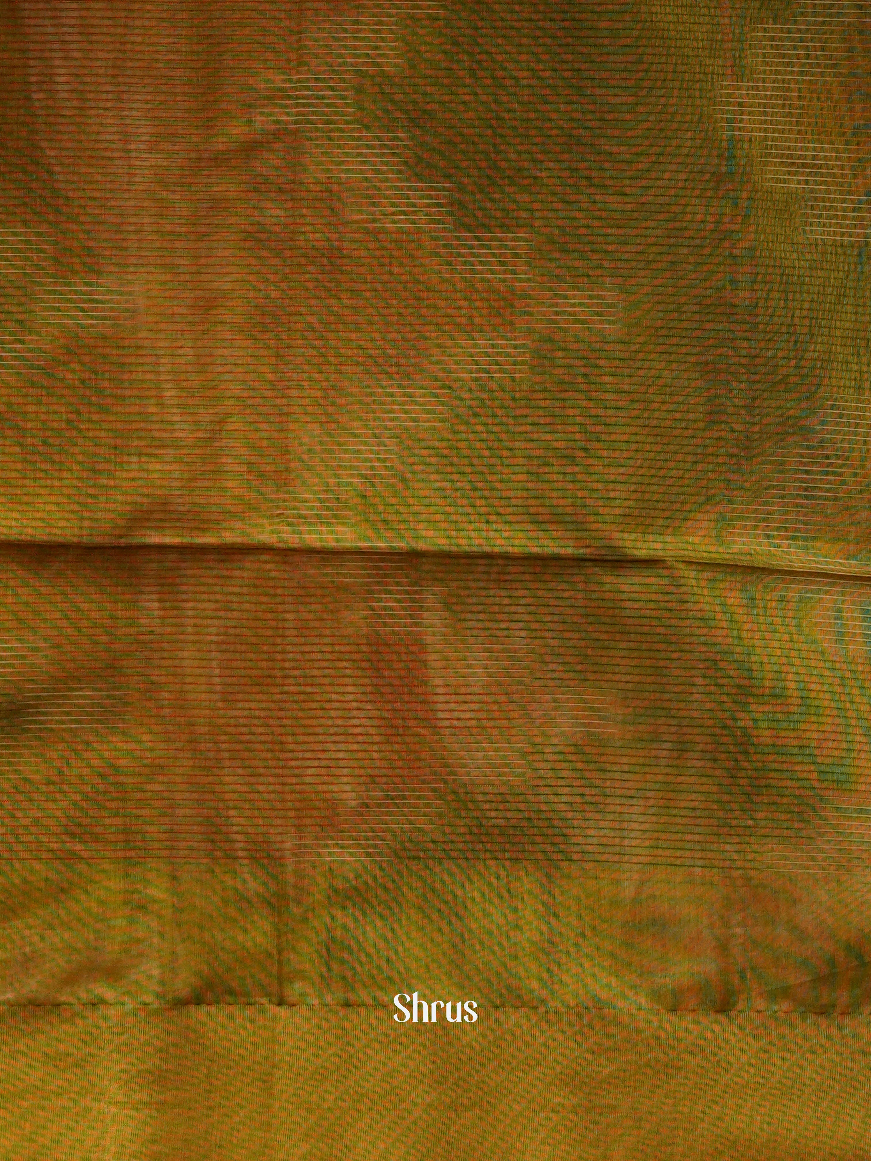 Mehandi Green & Brown - Ikkat Kora Saree