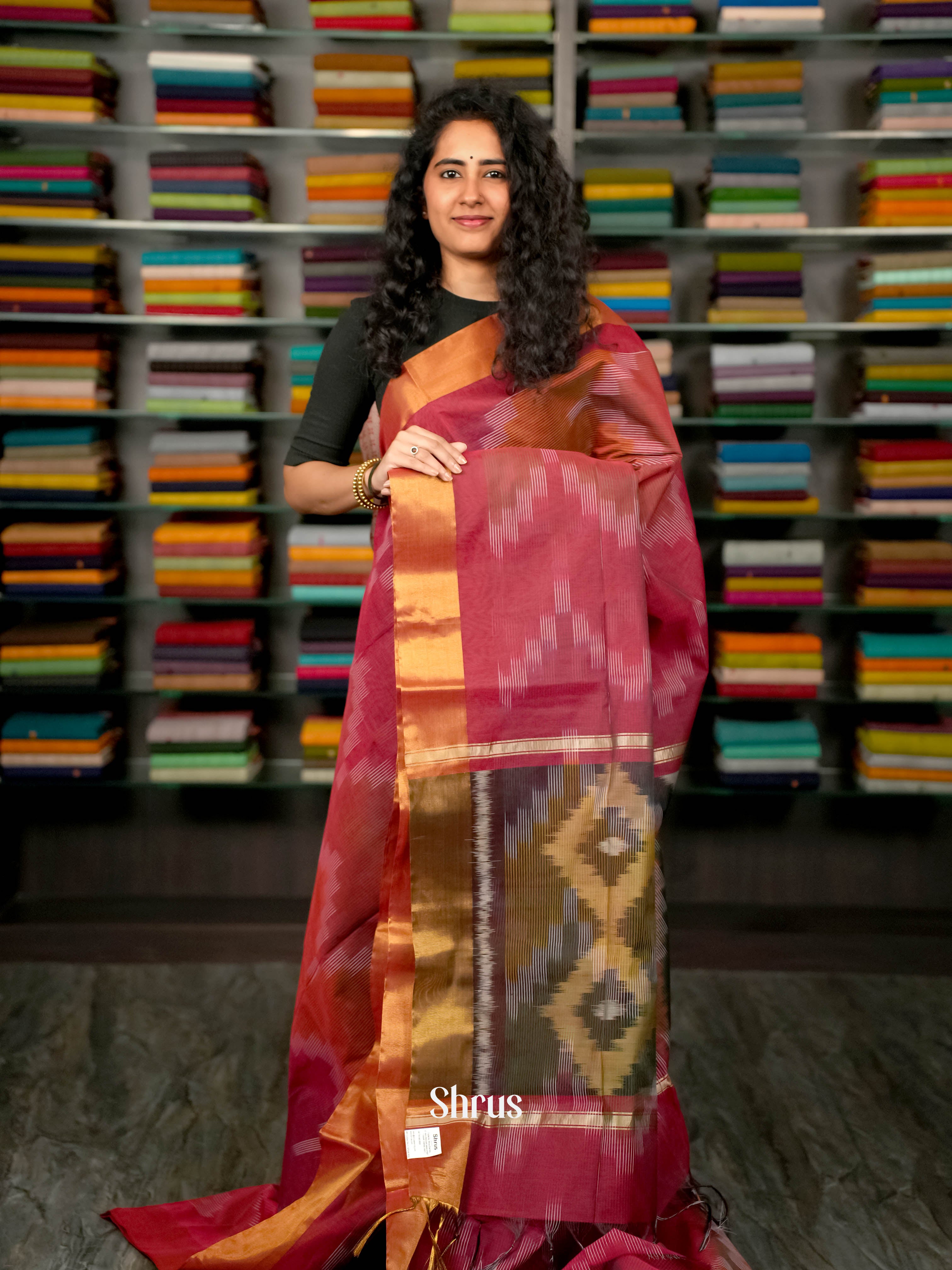 CHS10880 - Ikkat Kora Saree