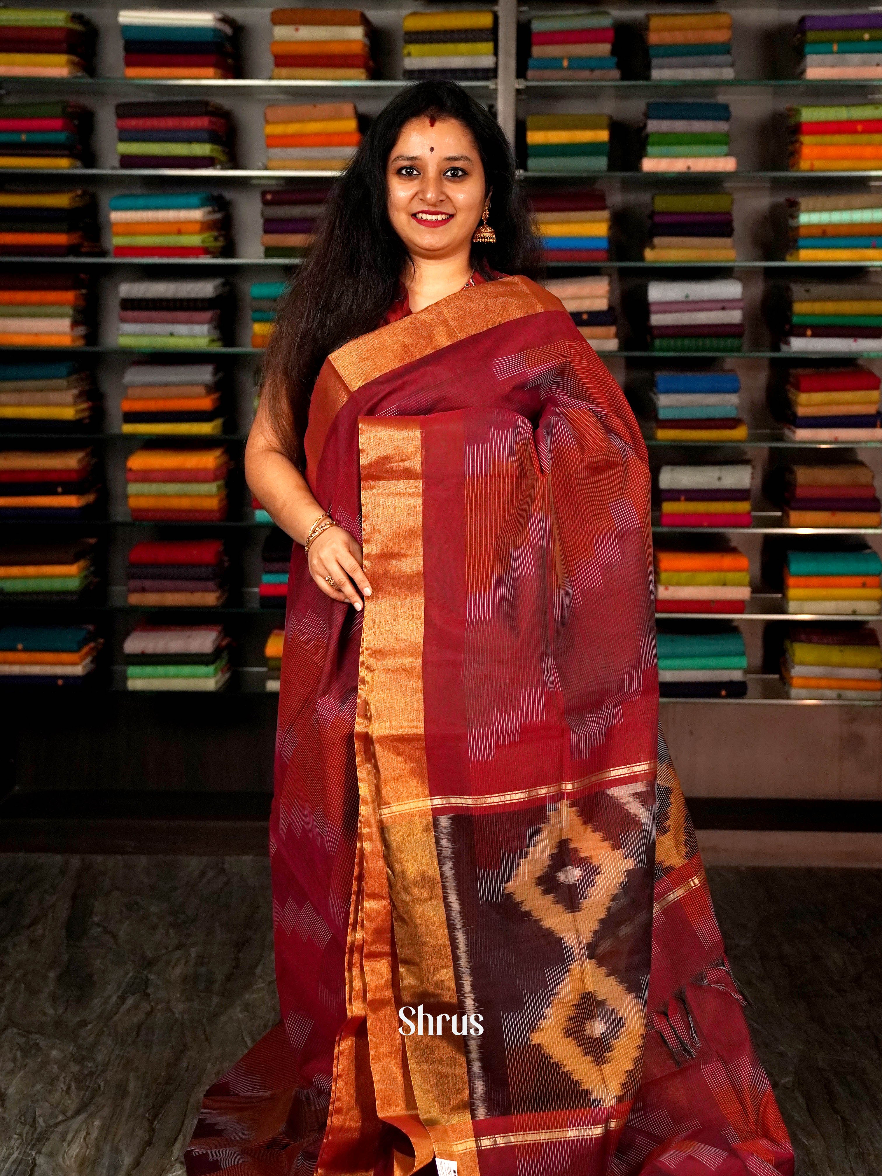 CHS10913 - Ikkat Kora Saree