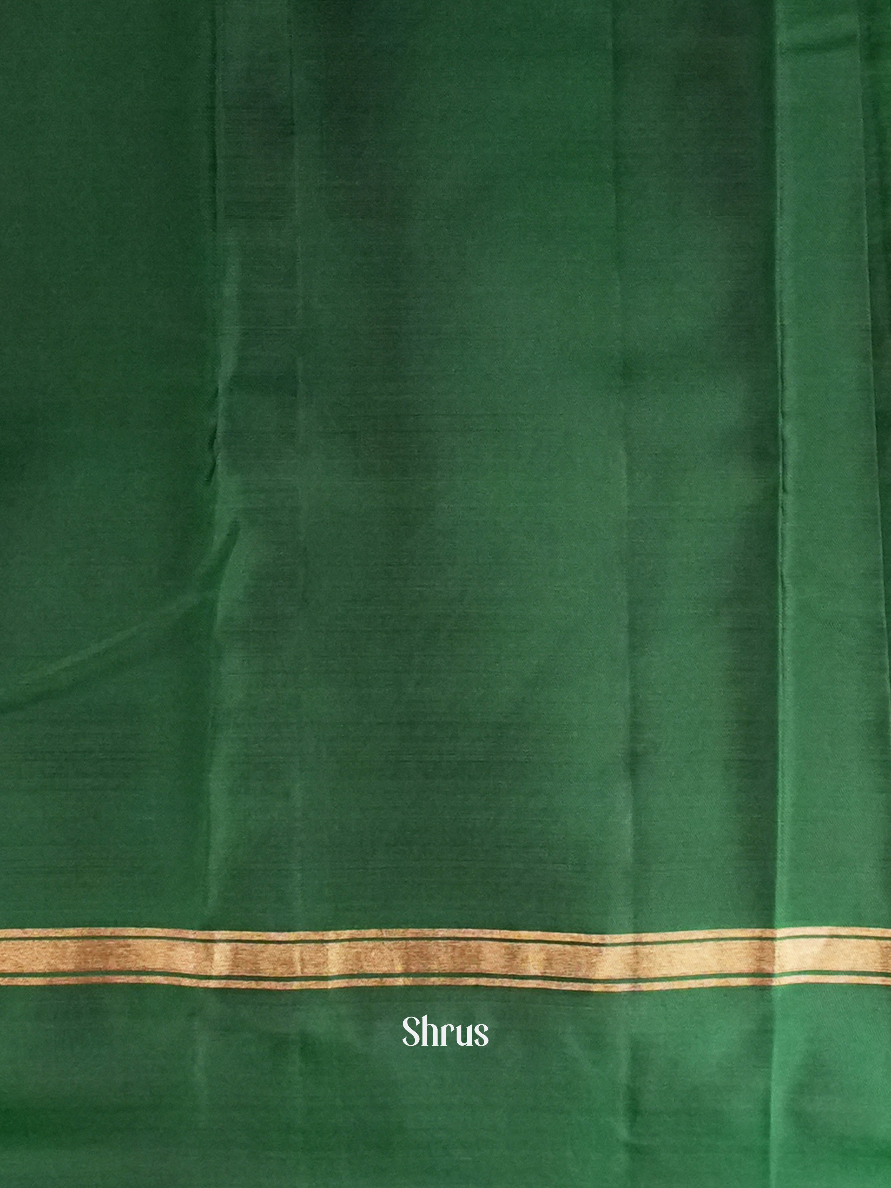 Deep Carmine & Green - Softsilk-halfpure Saree