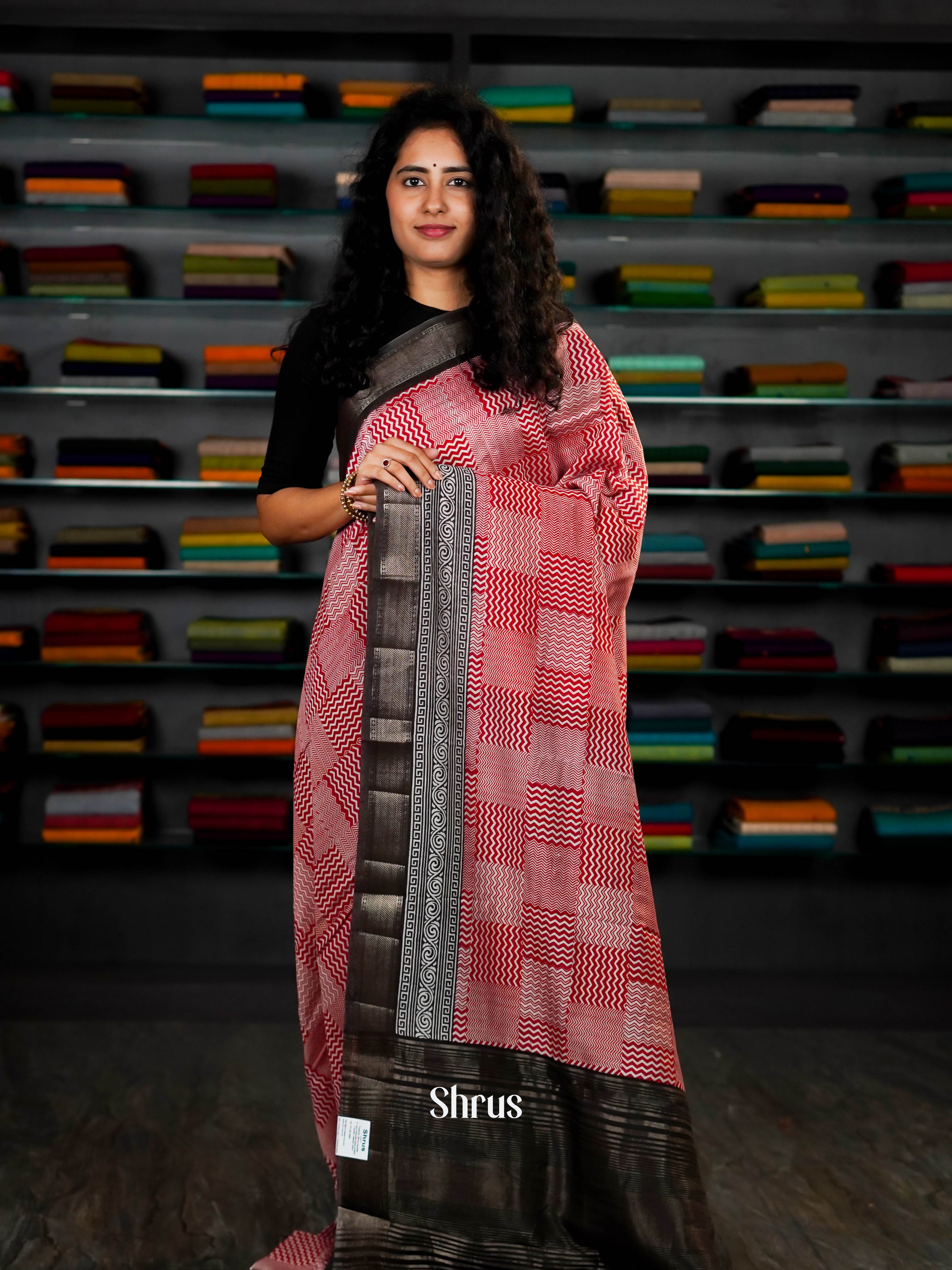 Maroon & Brown - Art Modal Saree