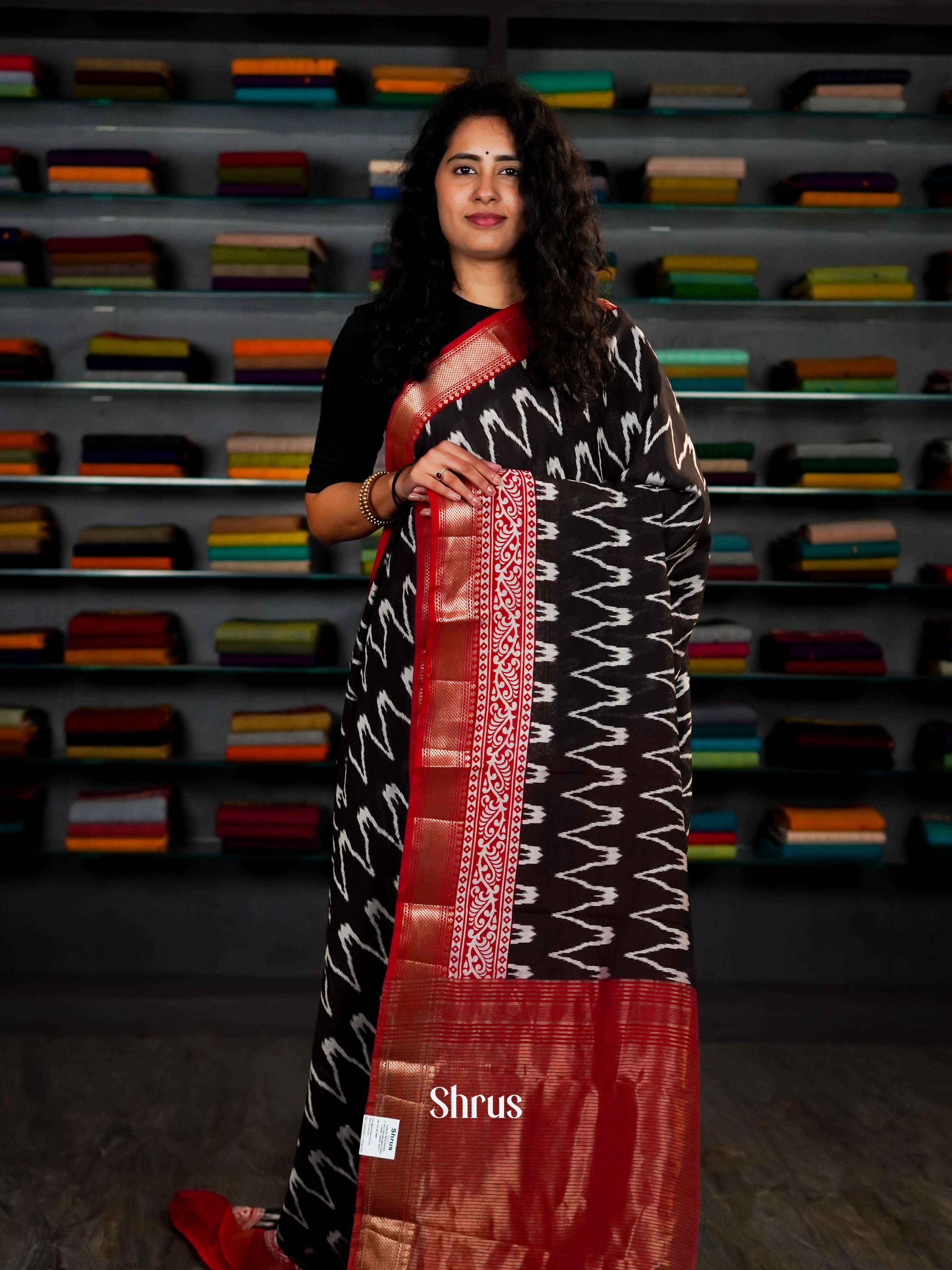 Black & Red - Art Modal Saree