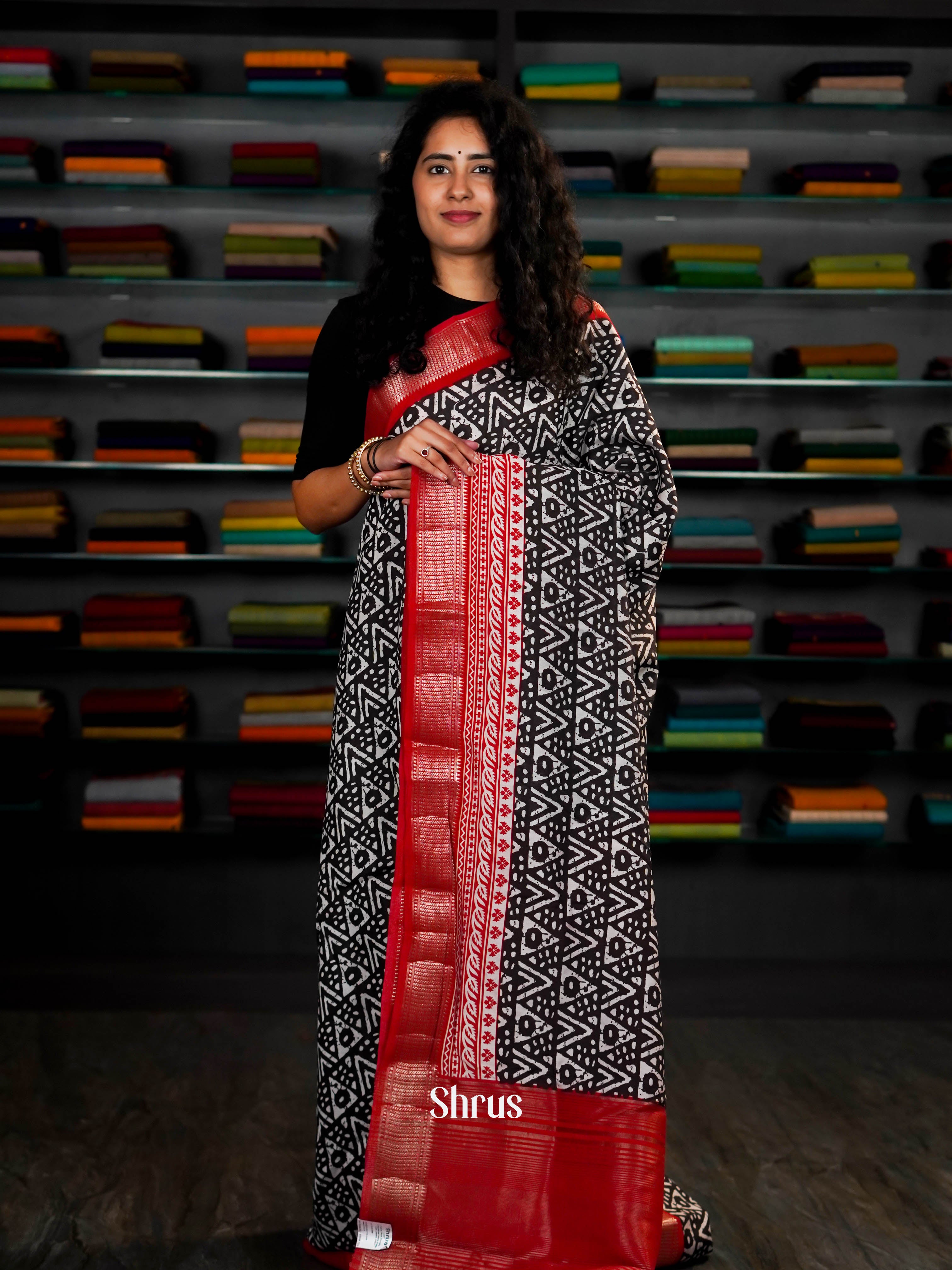 Black & Red - Art Modal Saree