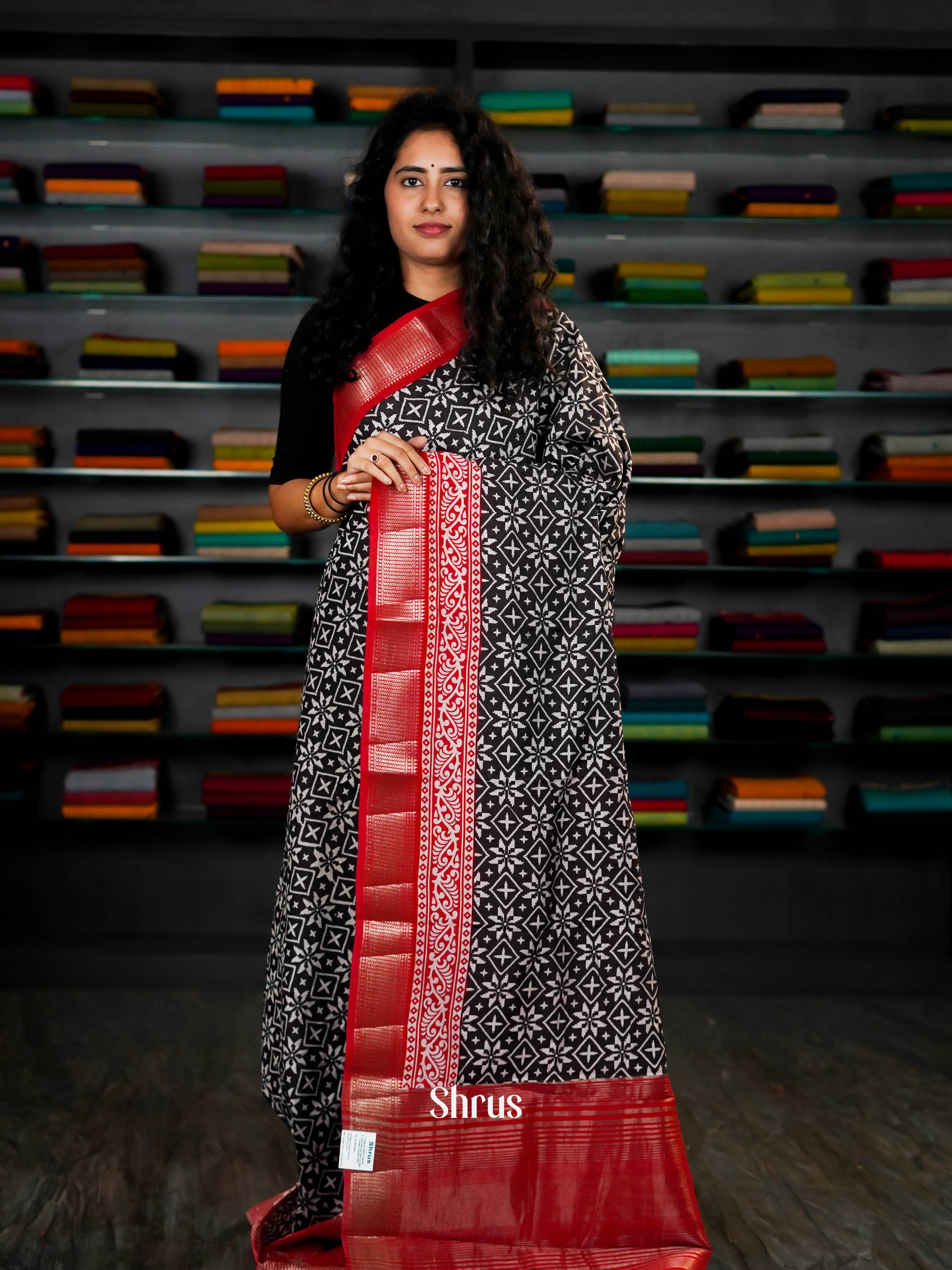 Black & Maroon  - Art Modal Saree