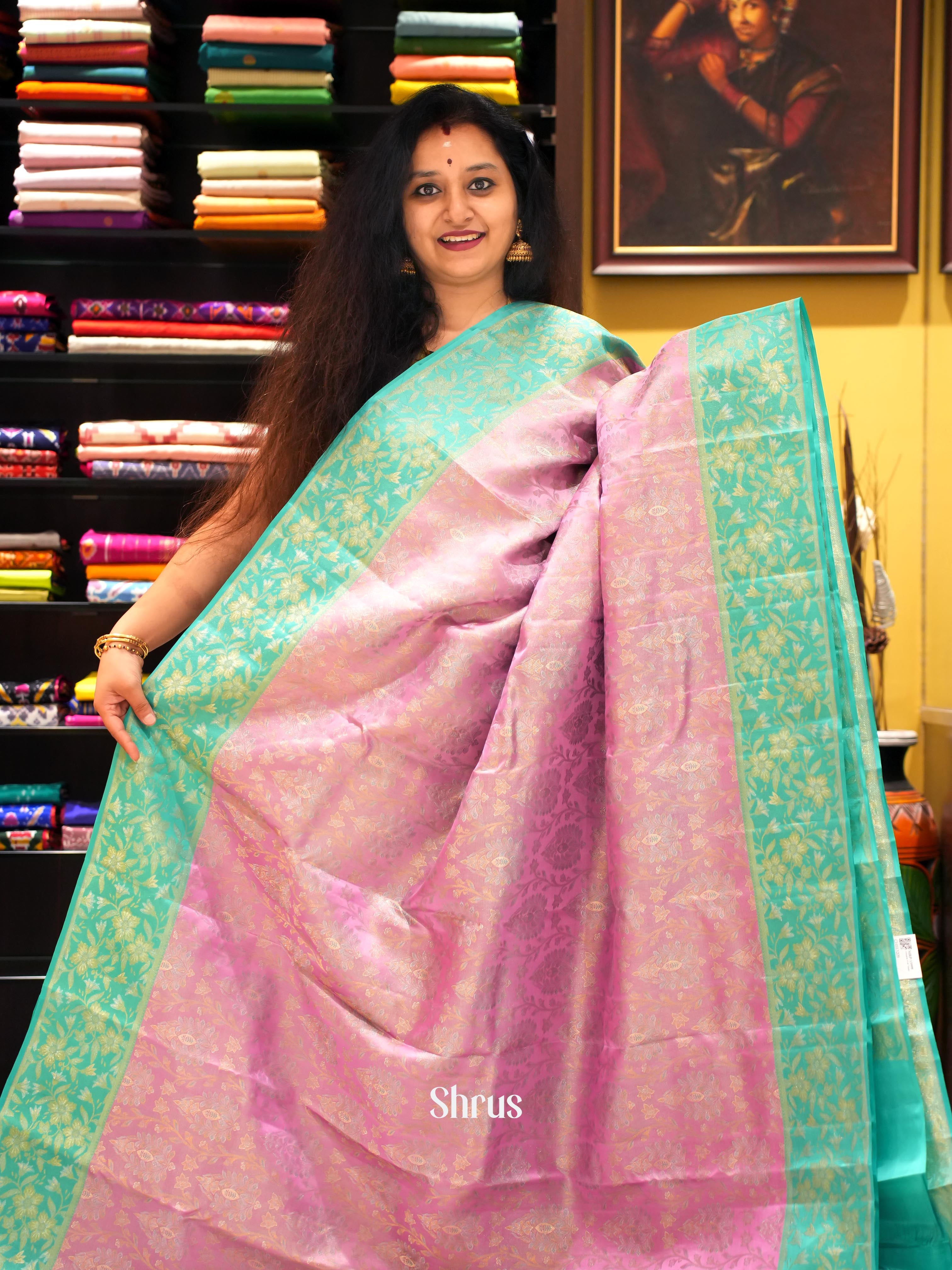 Lavender & Teal - Kanchipuram silk Saree