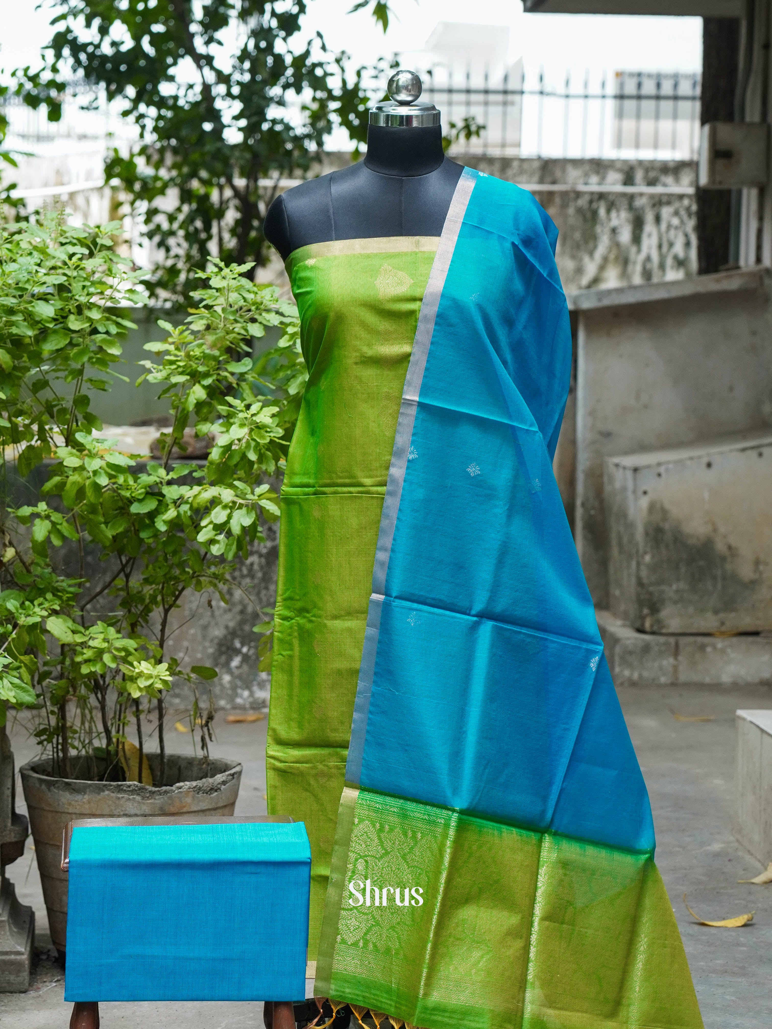 Green & Blue  - Silkcotton salwar