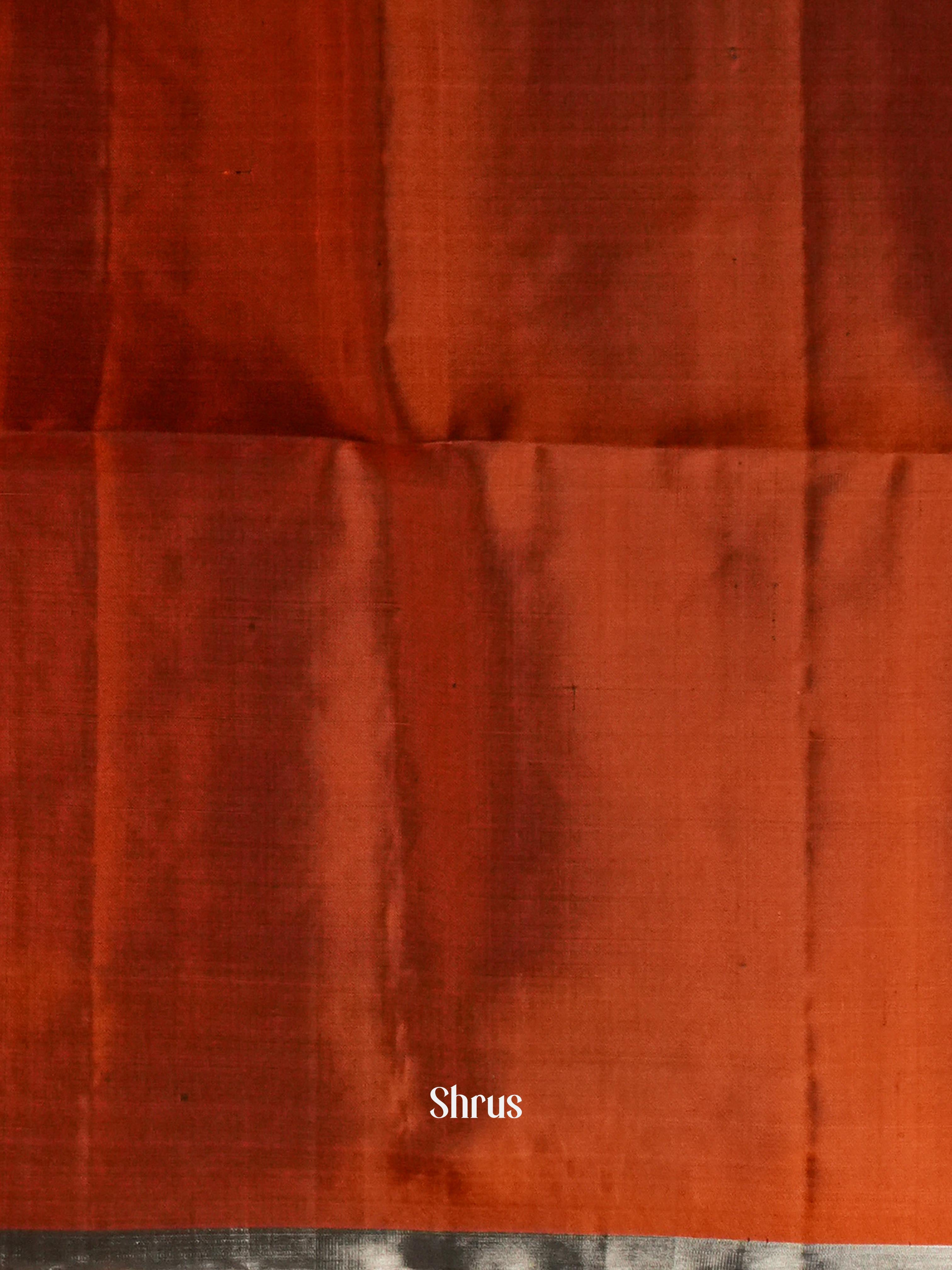 Burgundy &  Brownish Orange  - Soft Silk Saree