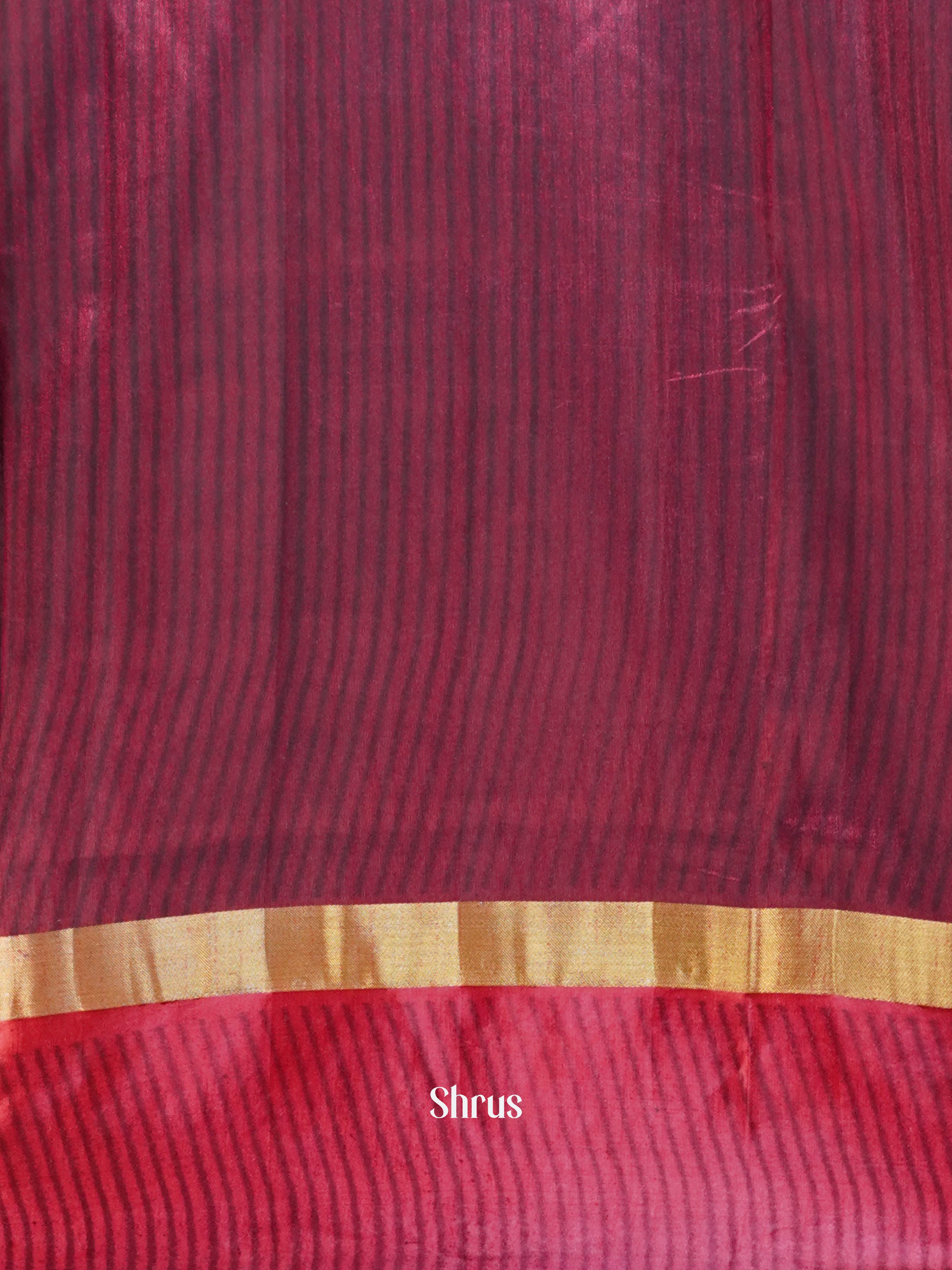 Black & Maroon- Semi Patola Saree