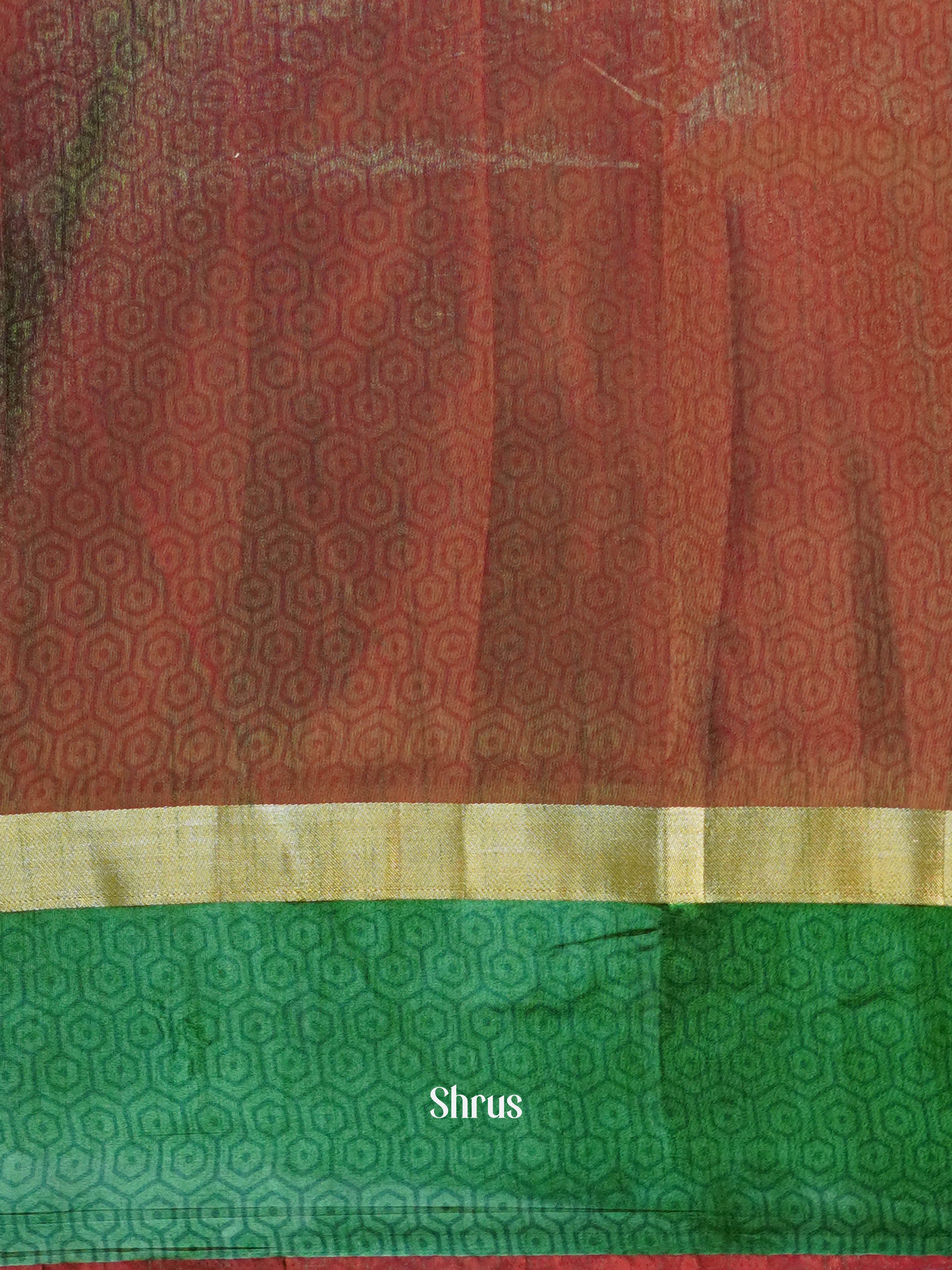 Pink & Green  - Semi Patola Saree