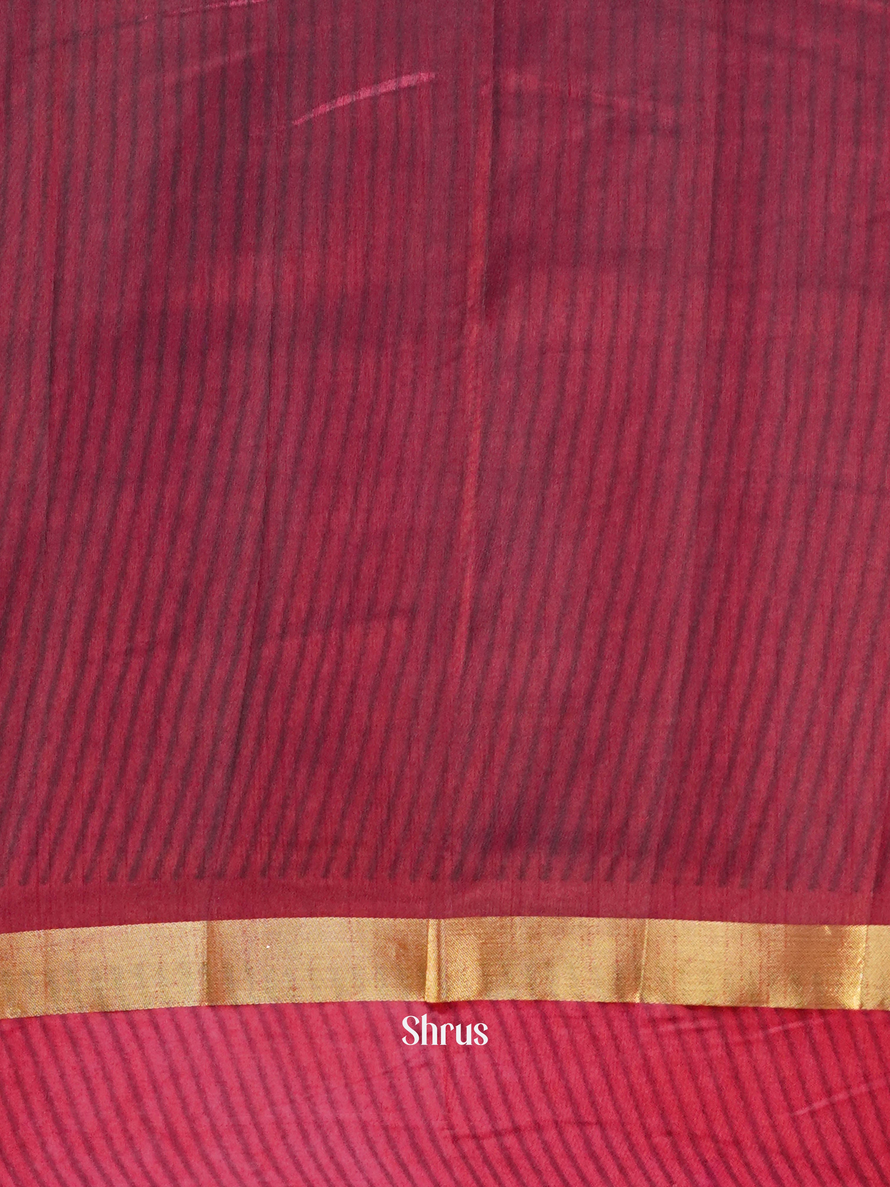 Black & Maroon  - Semi Patola Saree