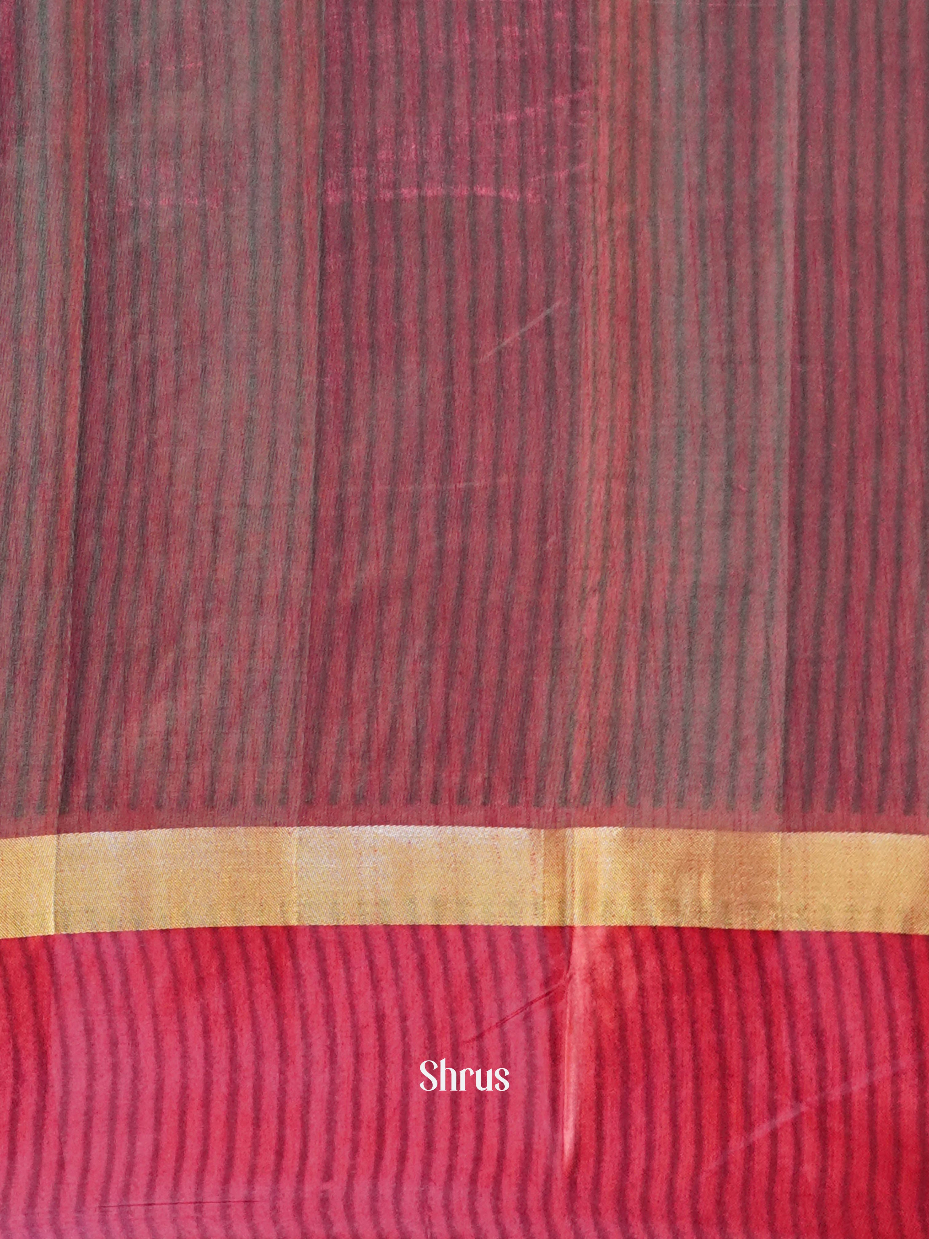 Green & Red  - Semi Patola Saree