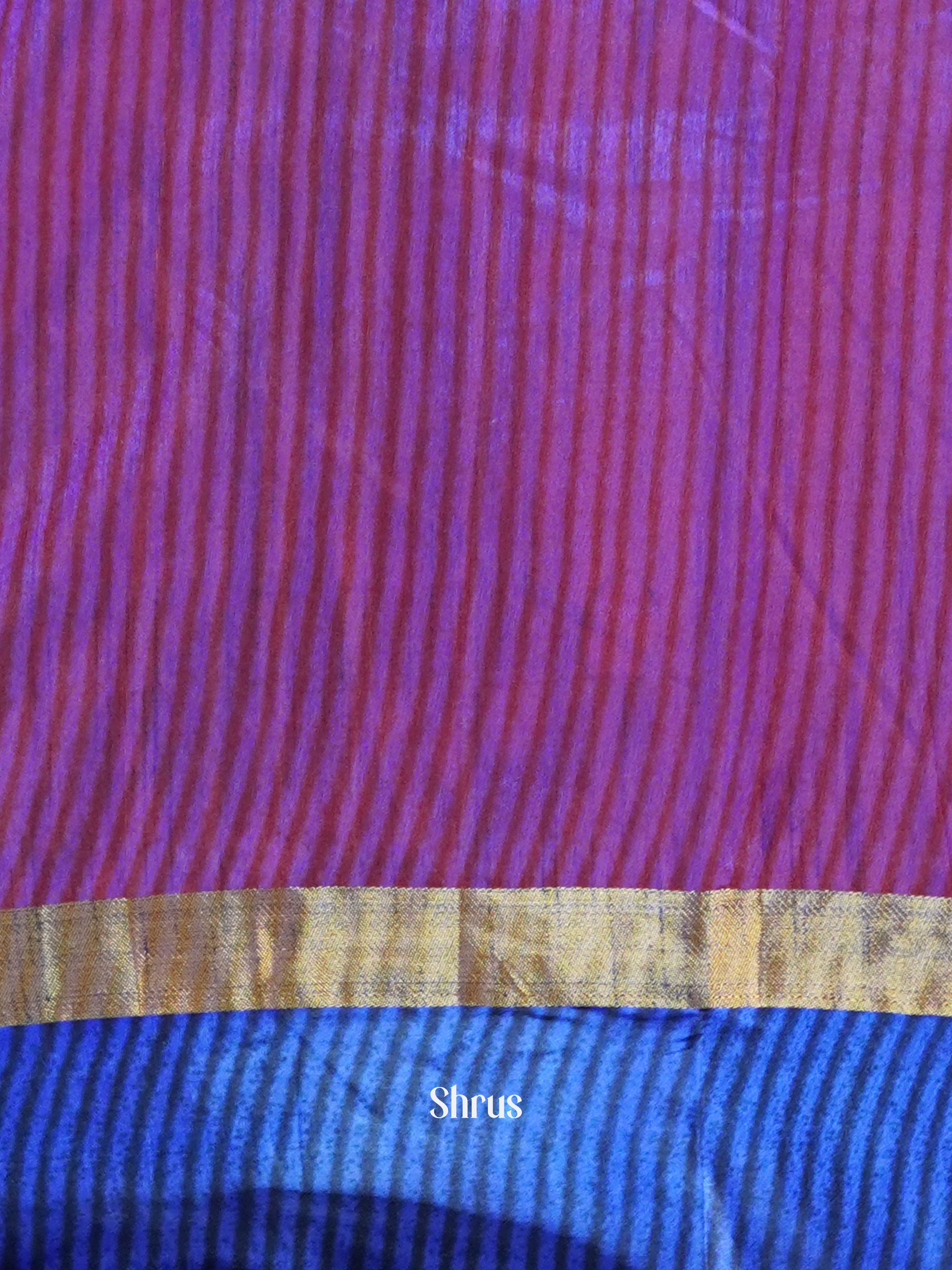 Pink & Blue  - Semi Patola Saree