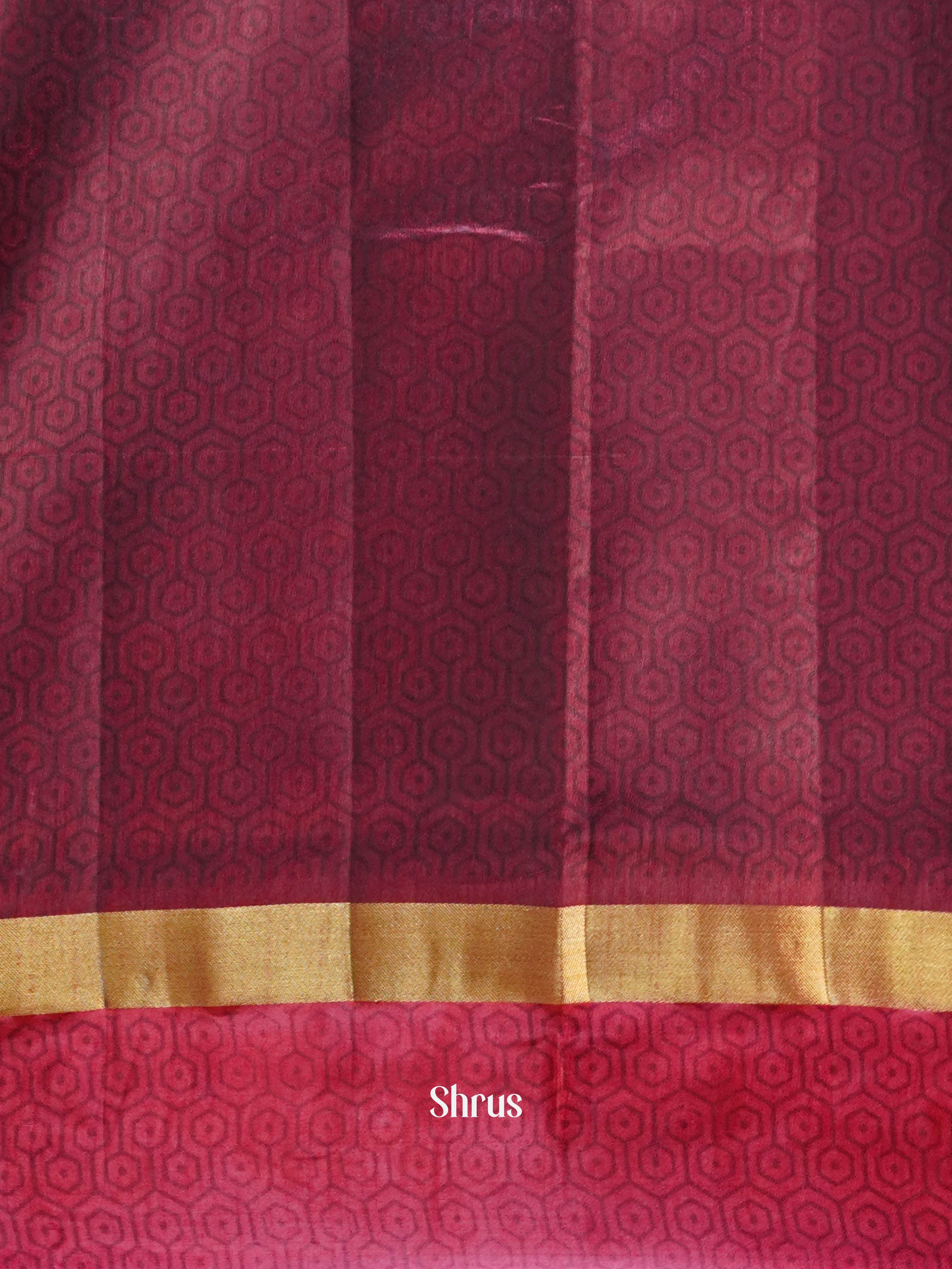 Black & Maroon  - Semi Patola Saree