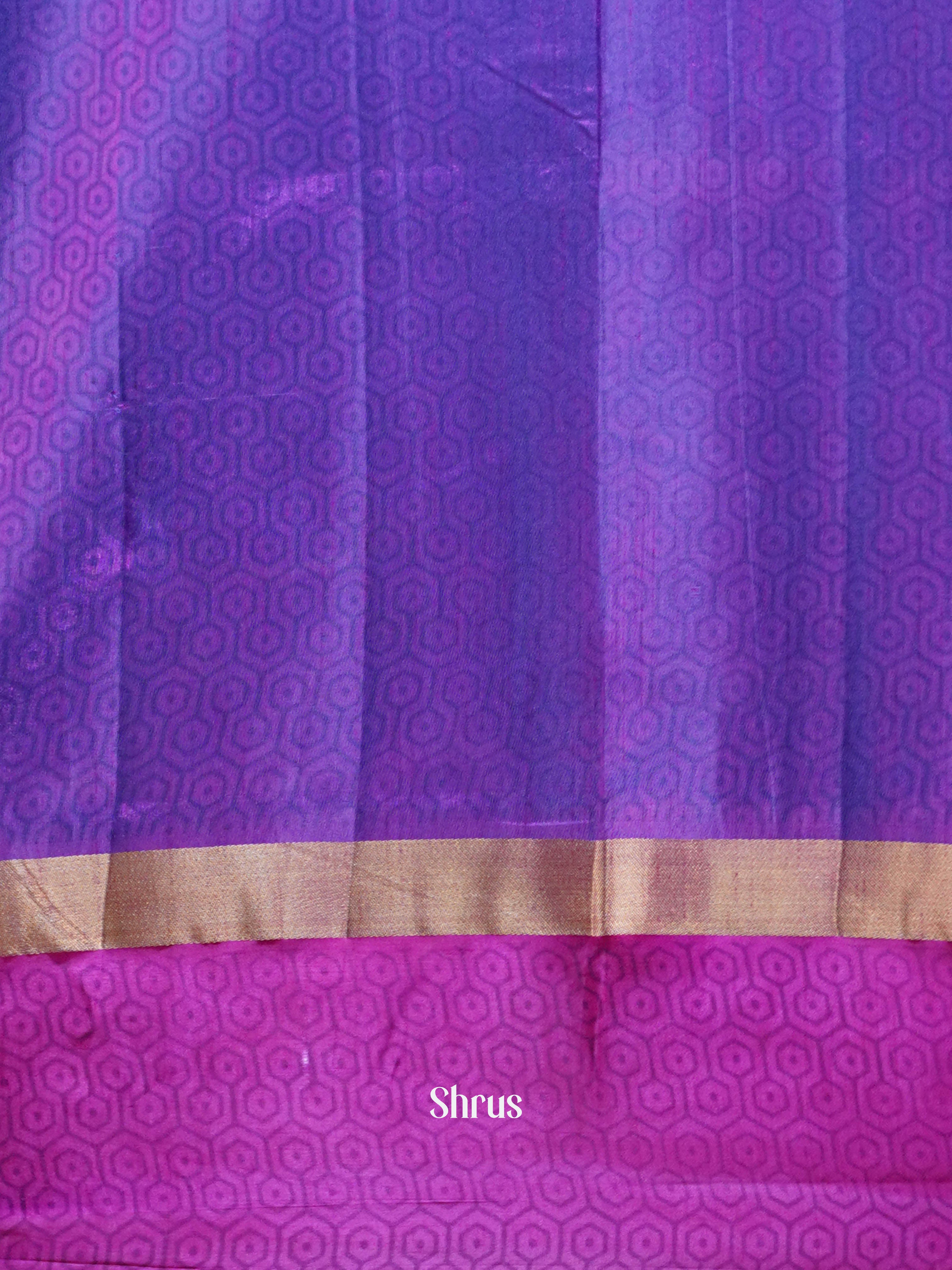 Blue & Pink  - Semi Patola Saree