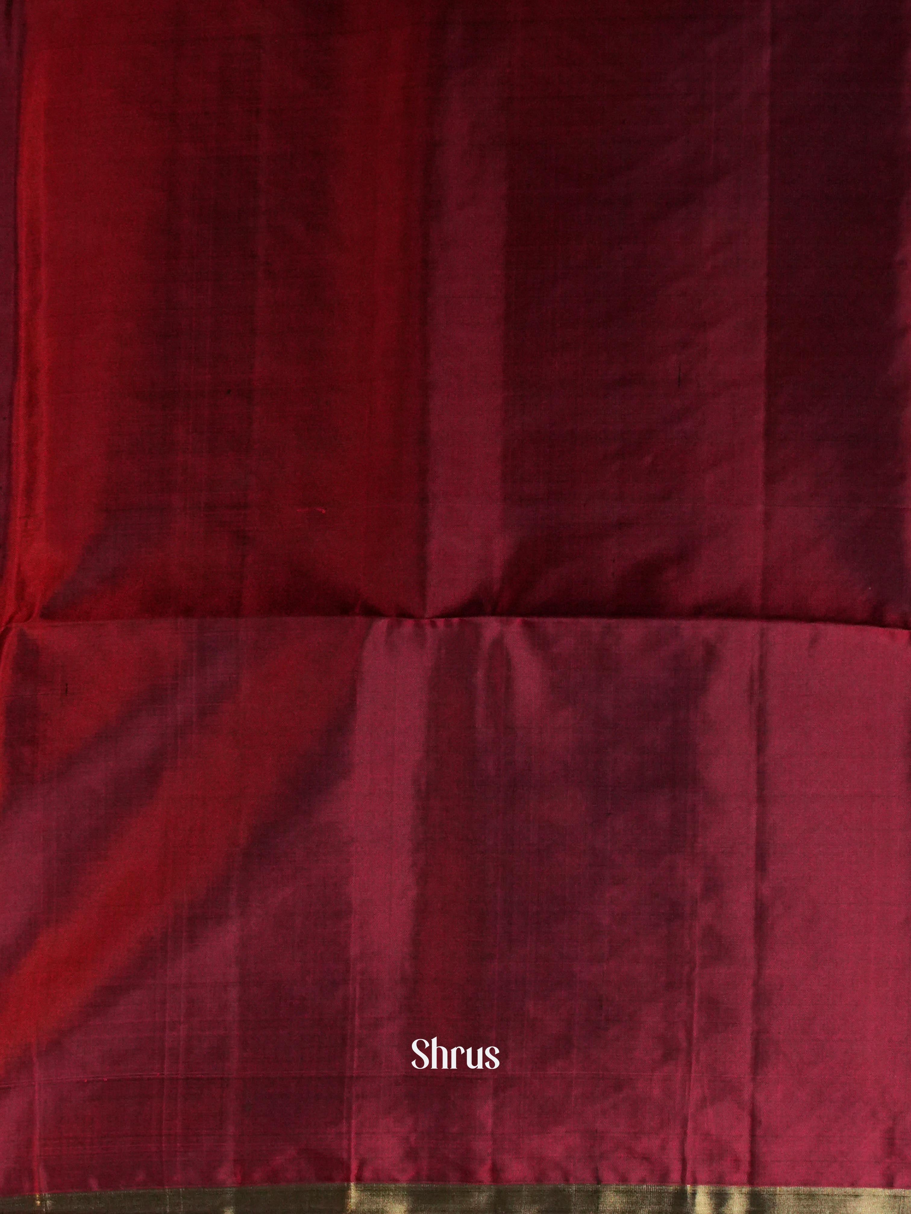 Grey & Maroon - Soft Silk Saree