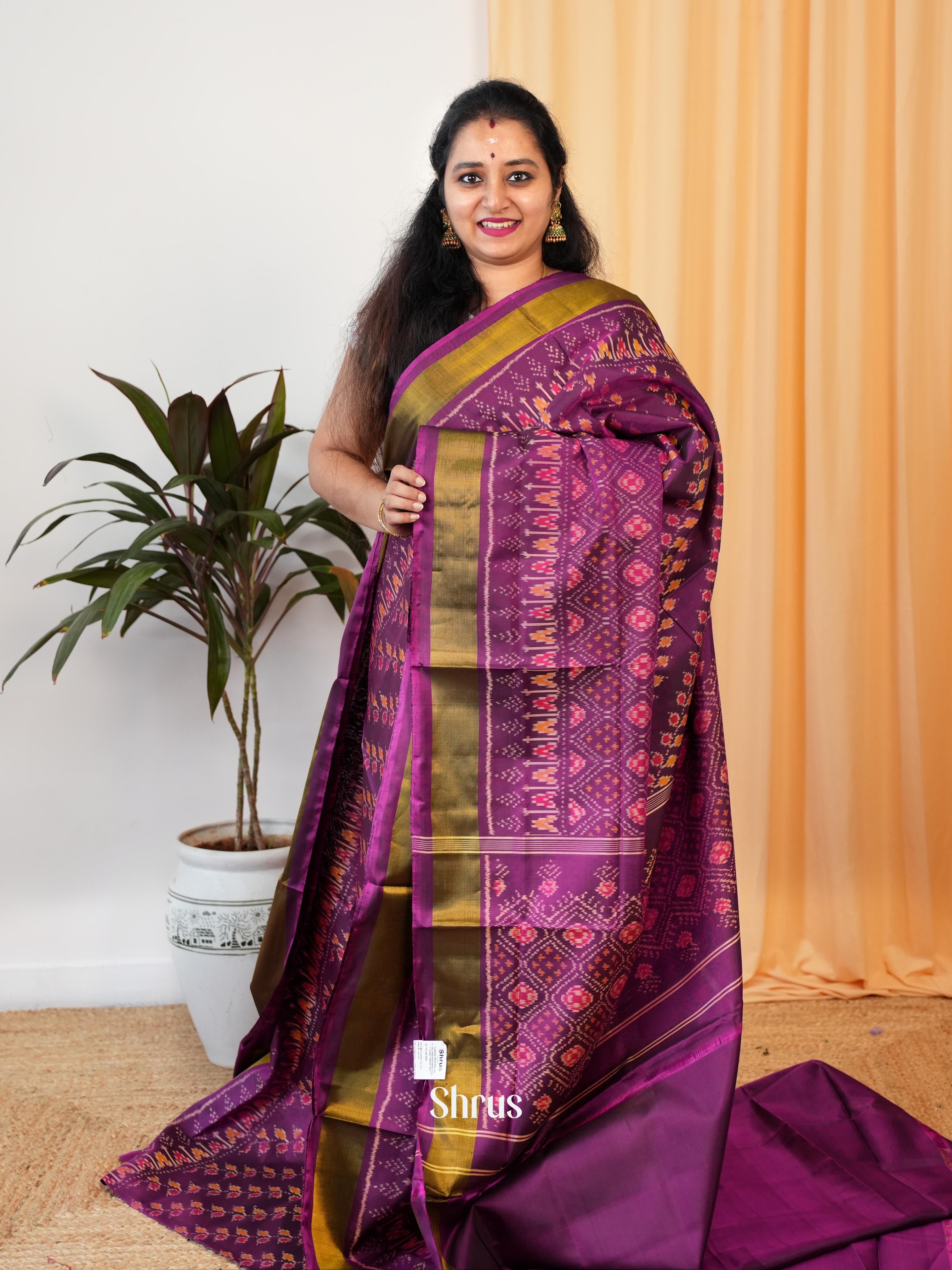 Purple(Single Tone) - Rajkot Patola Saree