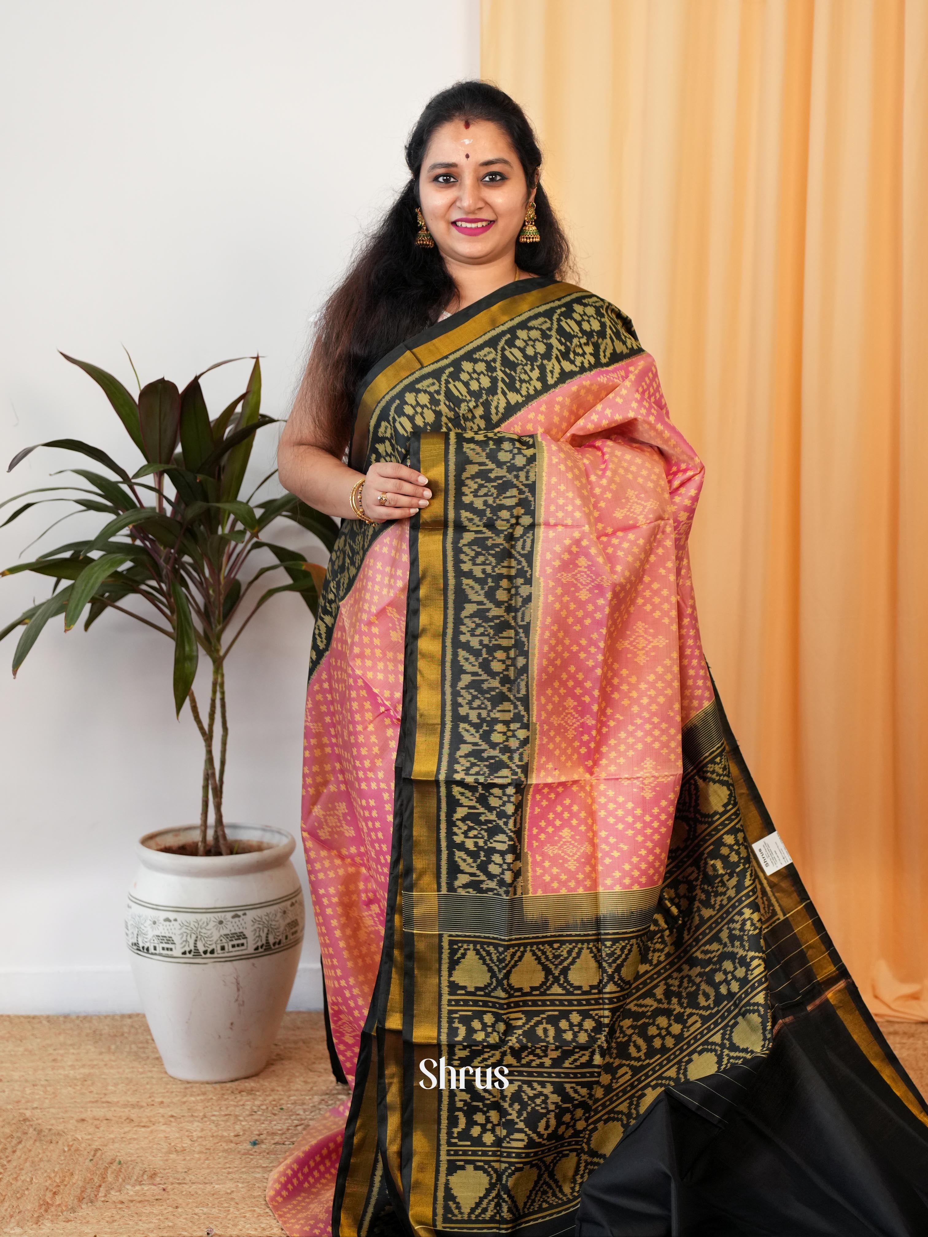 Peach & Black - Rajkot Patola Saree