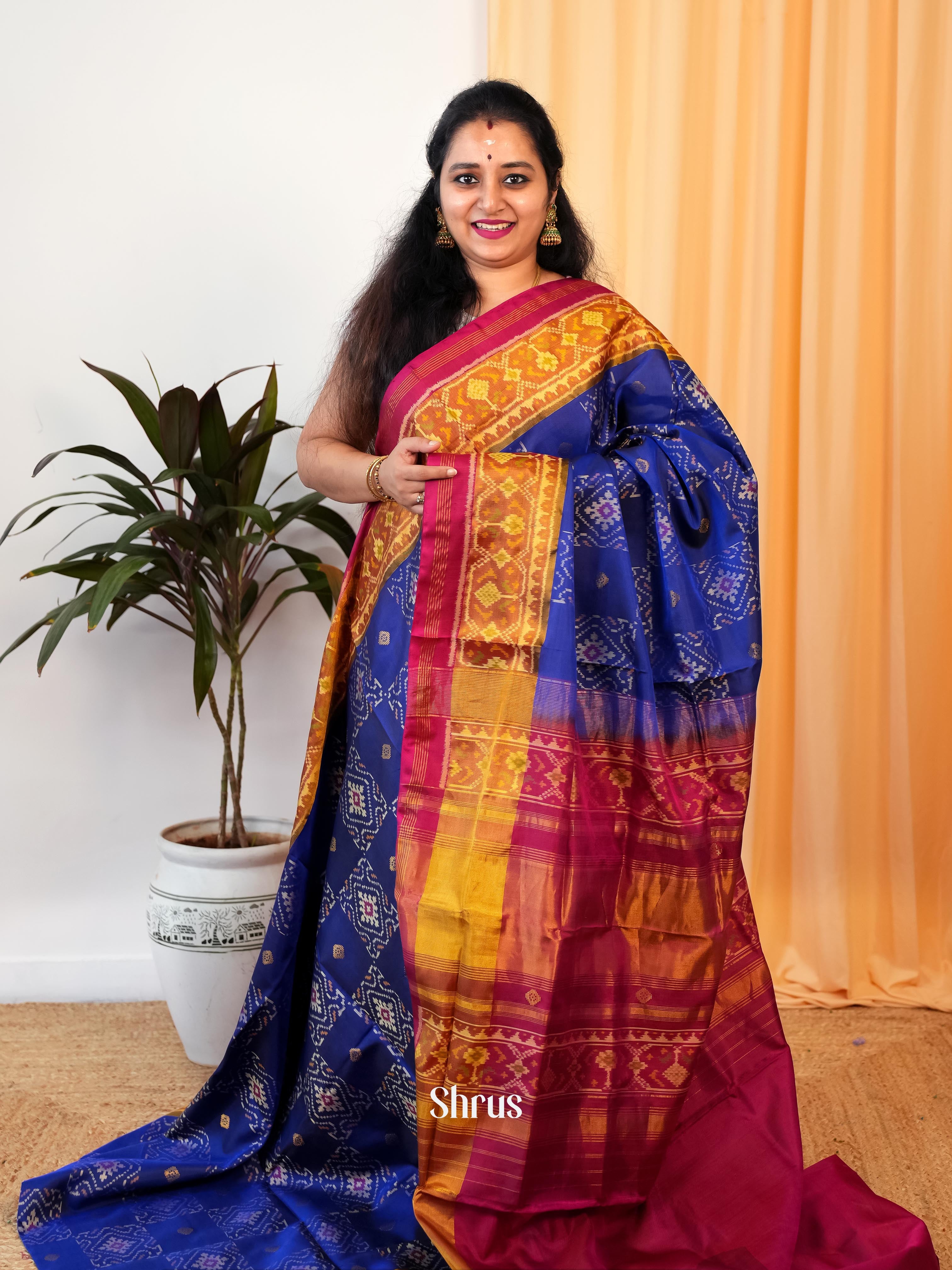 Blue & Maroon - Rajkot Patola Saree