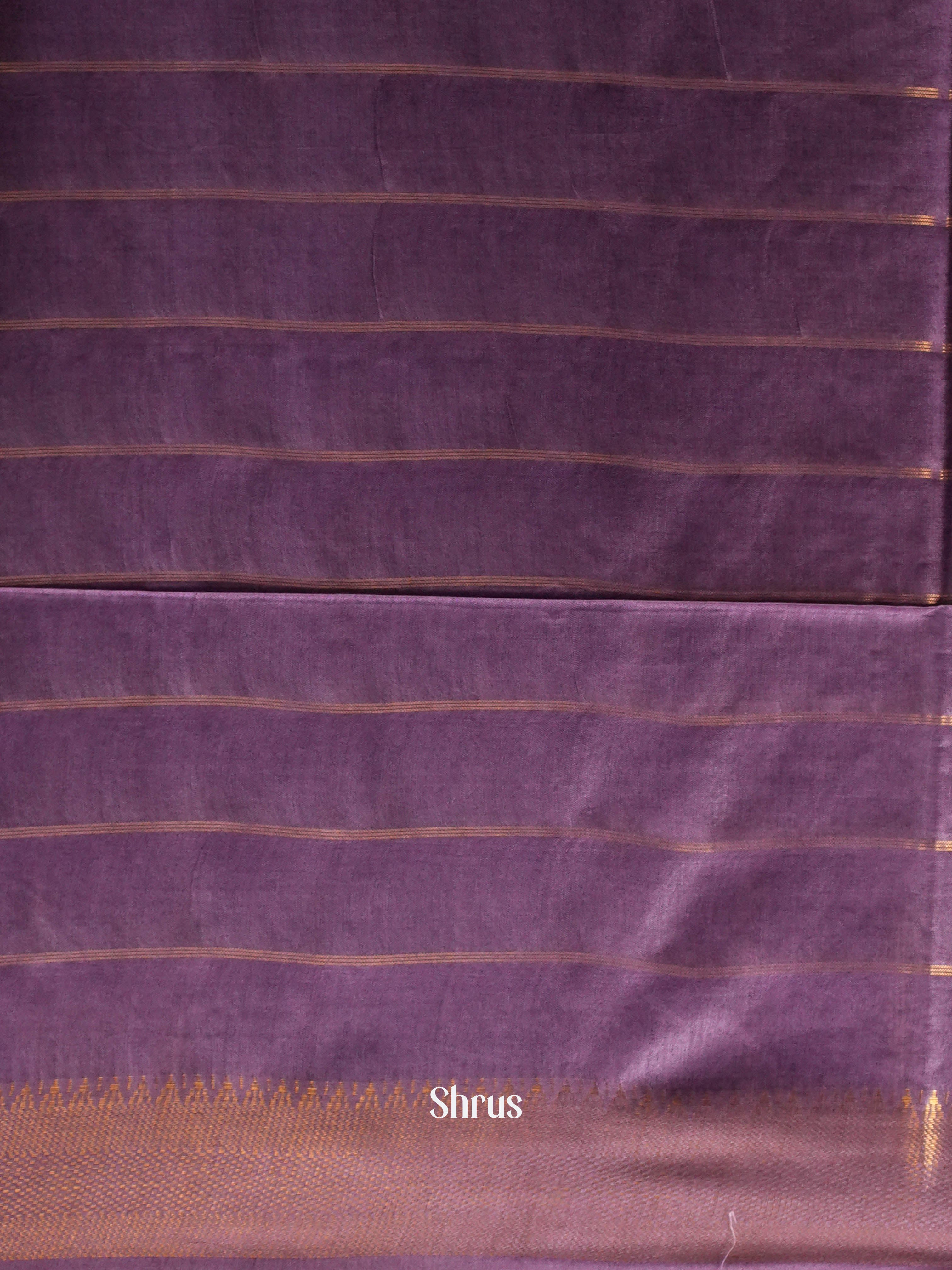 Brown & Purple - Semi Tussar Saree