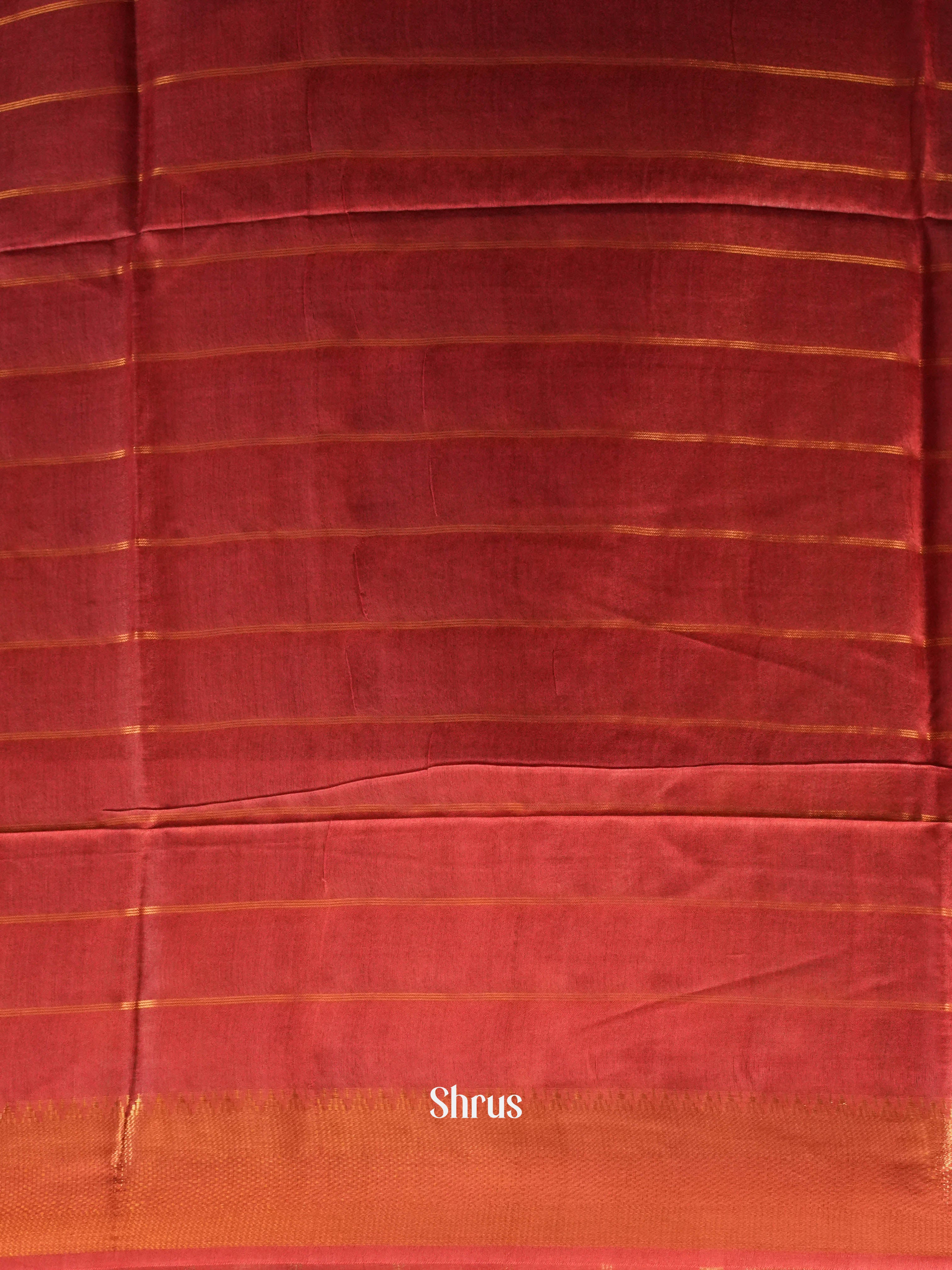 Teal & Maroon  - Semi Tussar Saree