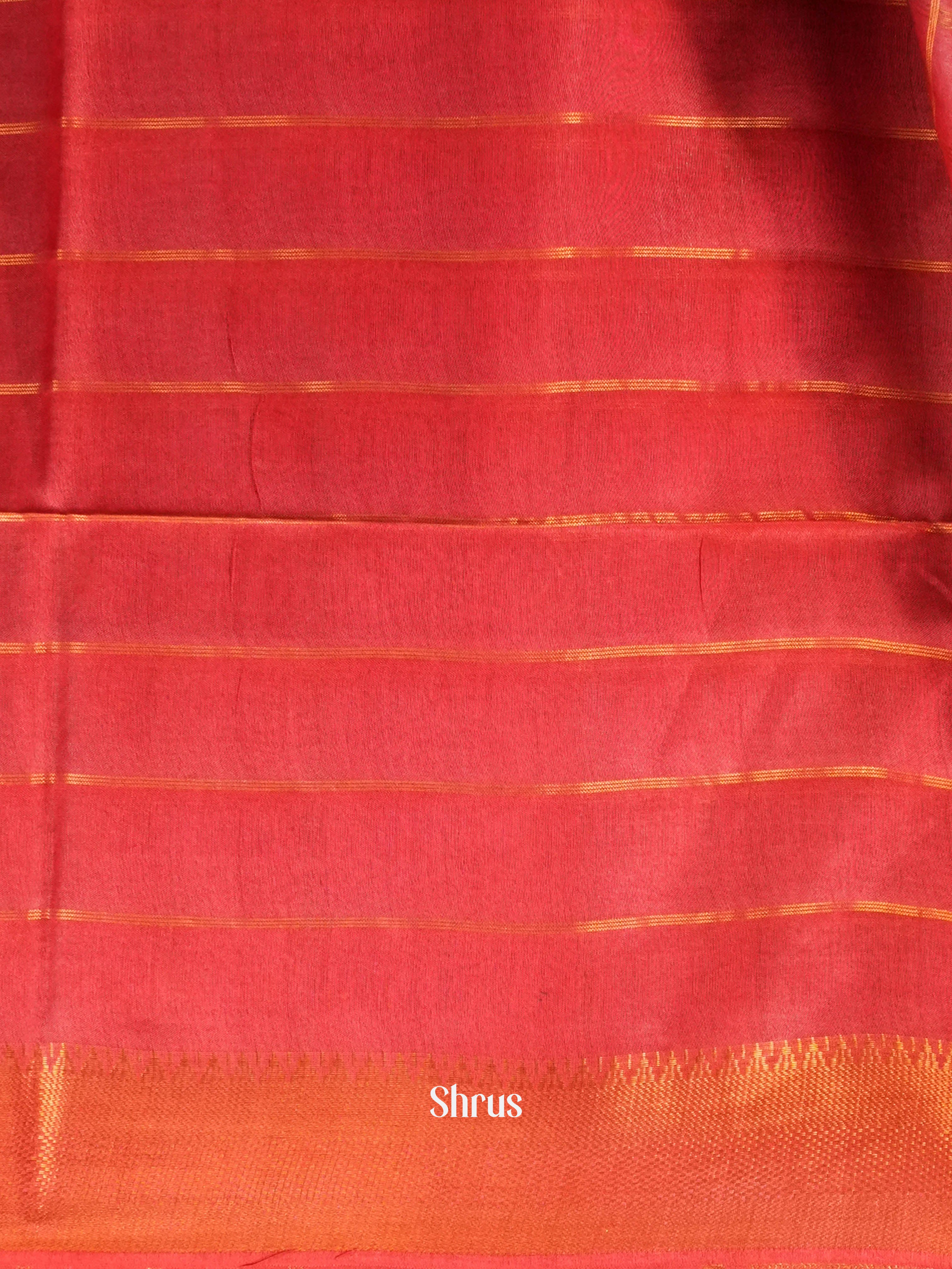 Dark Blue  & Pink - Semi Tussar Saree