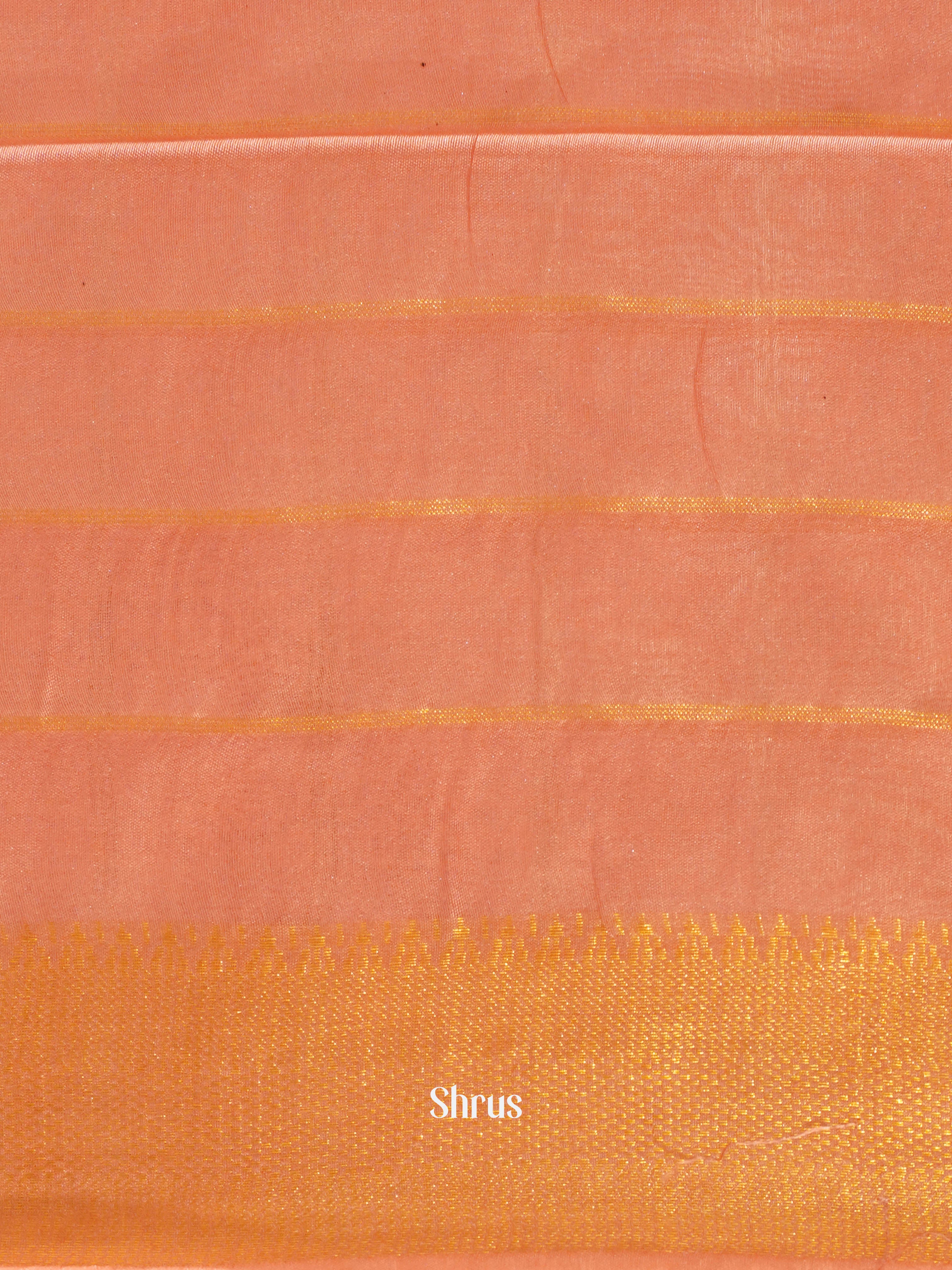 Grey & Peach - Semi Tussar Saree