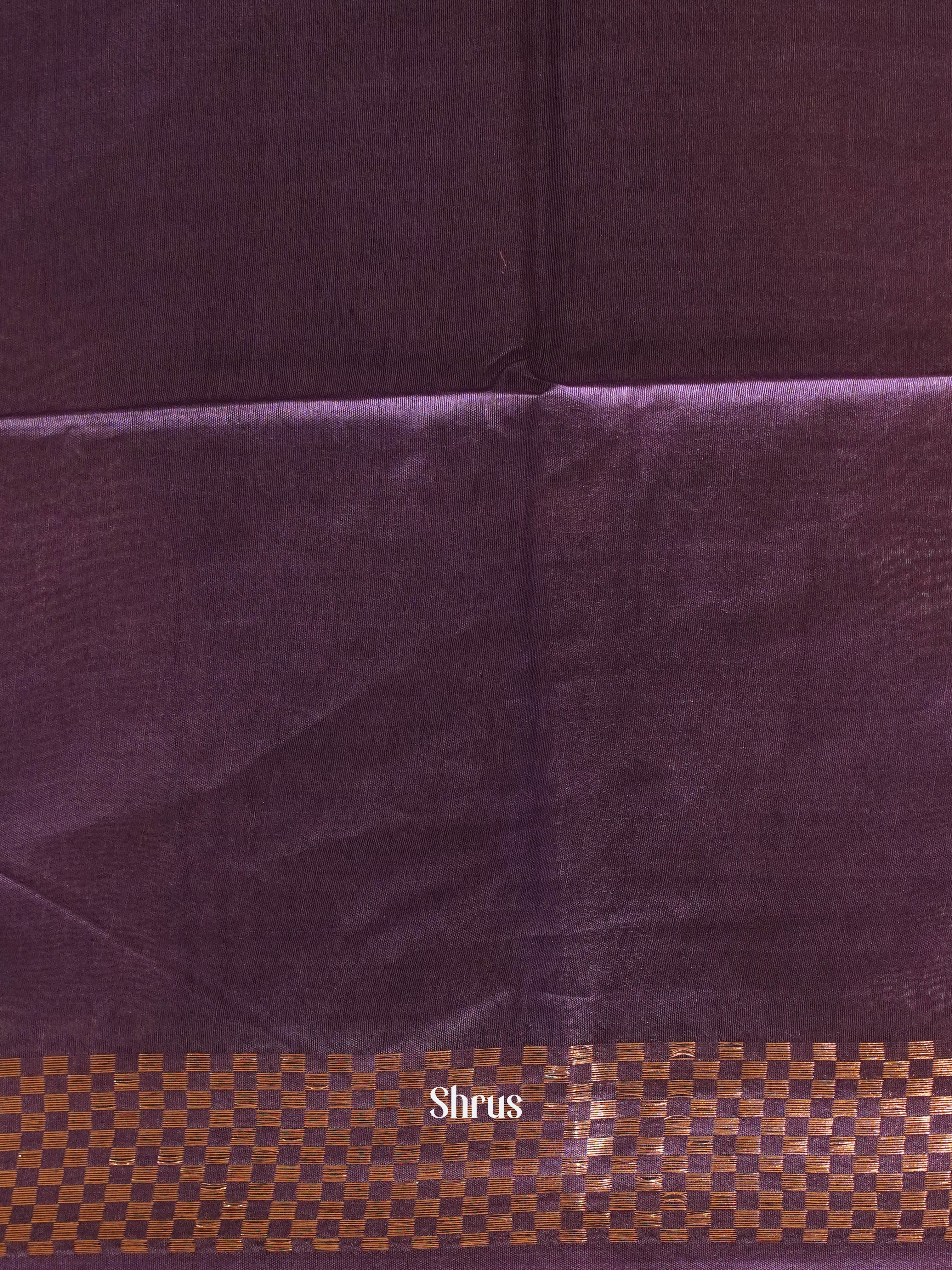 Brown & Purple - Semi Tussar Saree