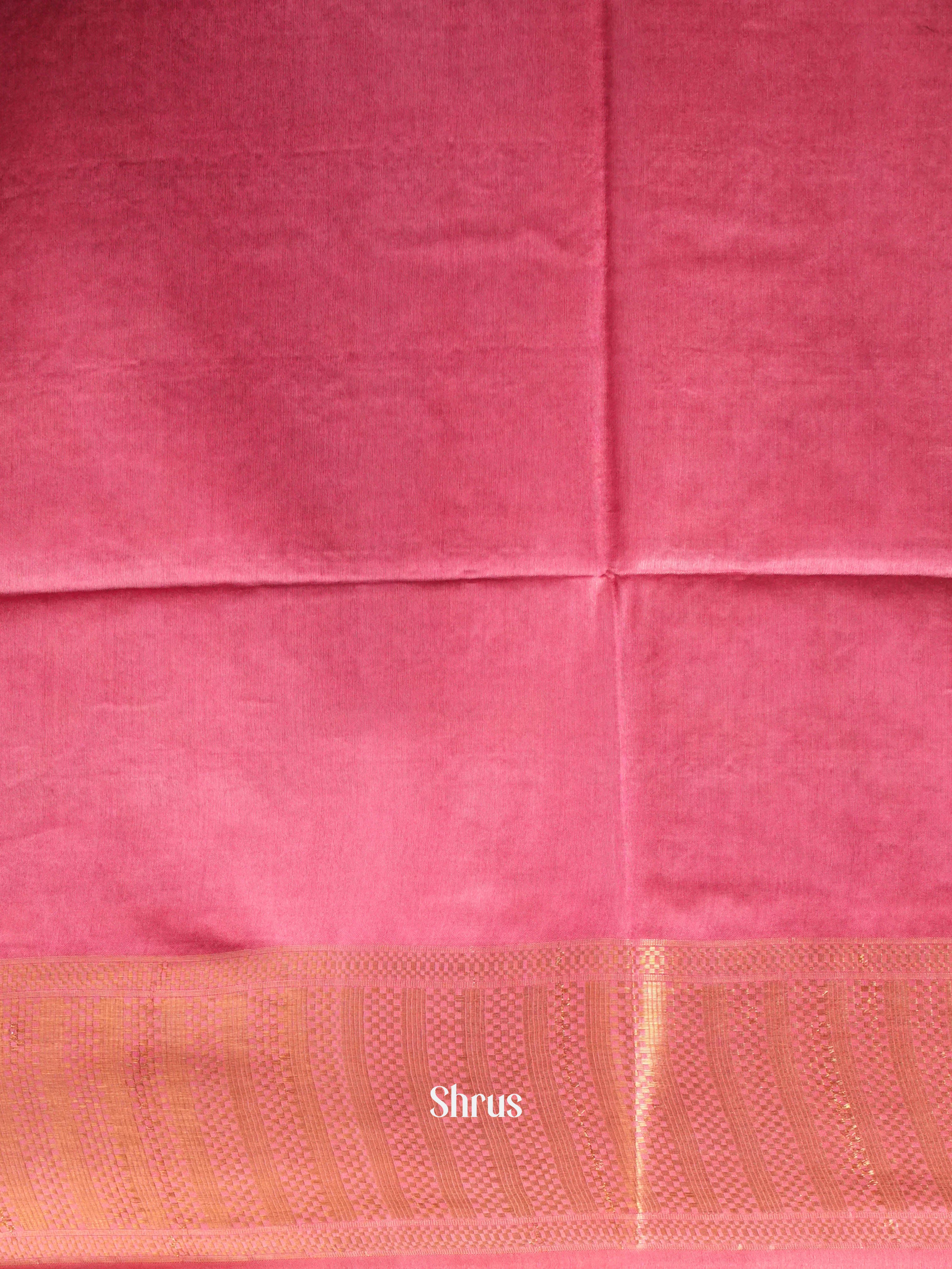 Grey  & Pink - Semi Tussar Saree