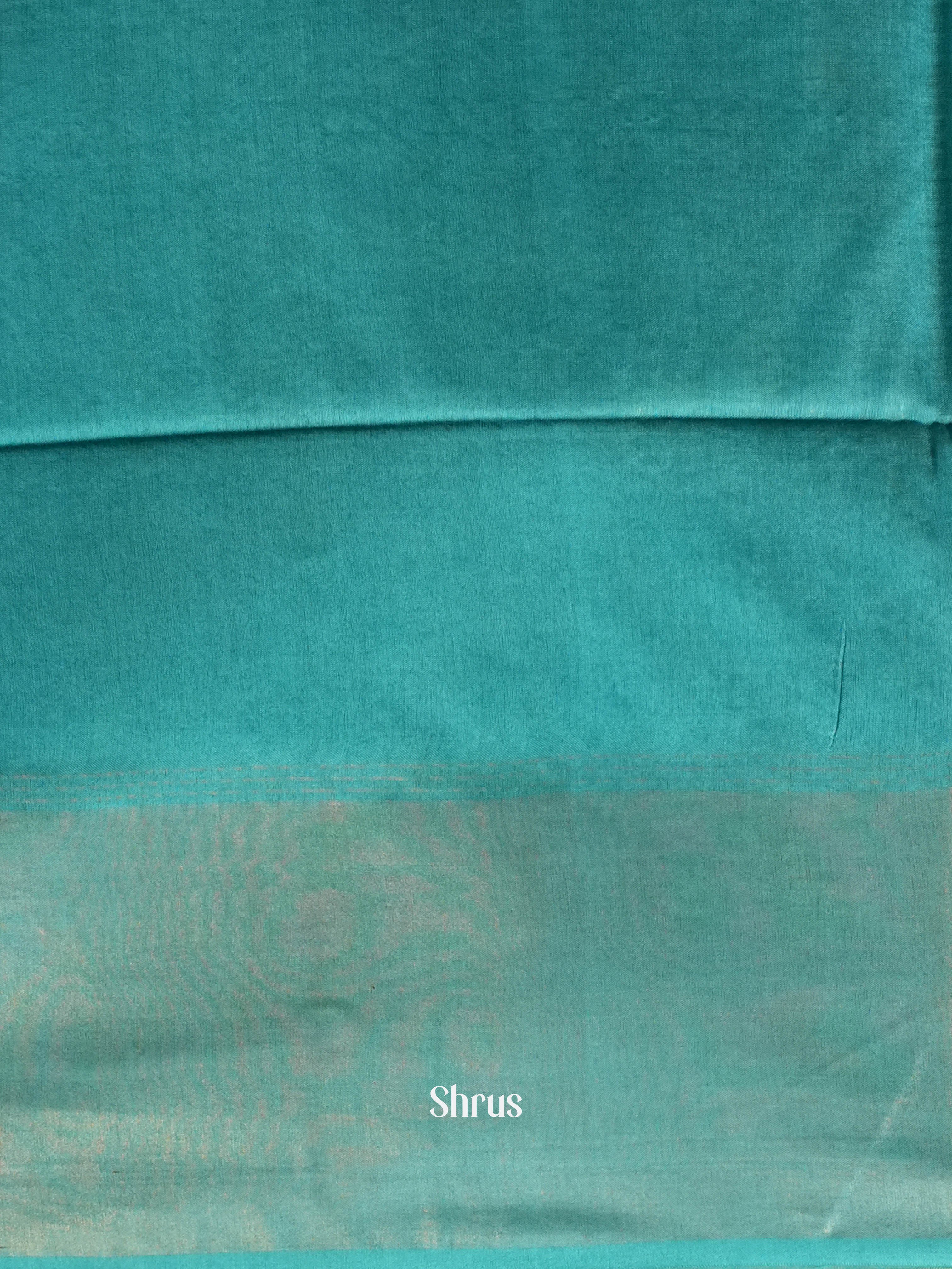 Purple  & Teal Blue - Semi Tussar Saree