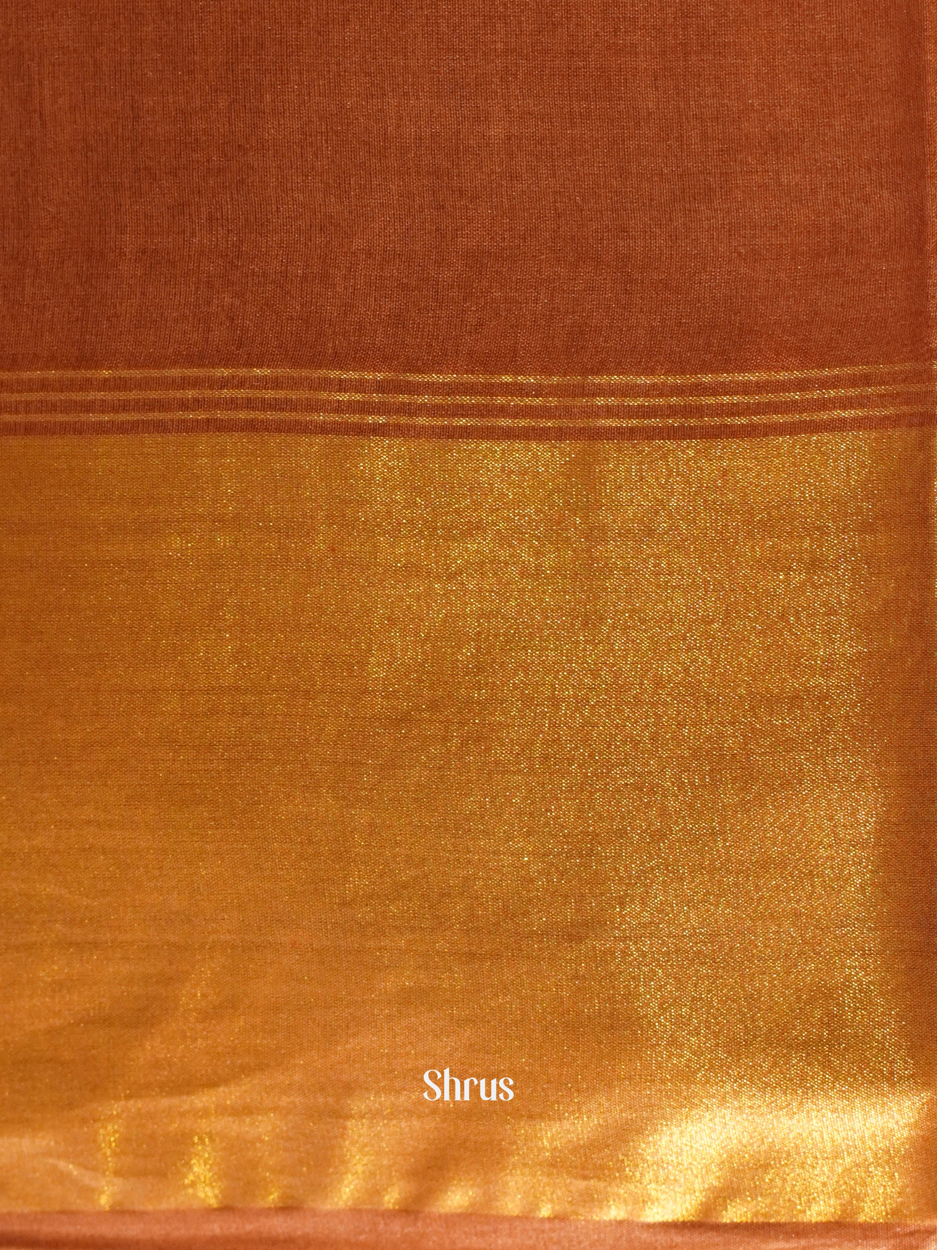 Teal  & Brown - Semi Tussar Saree