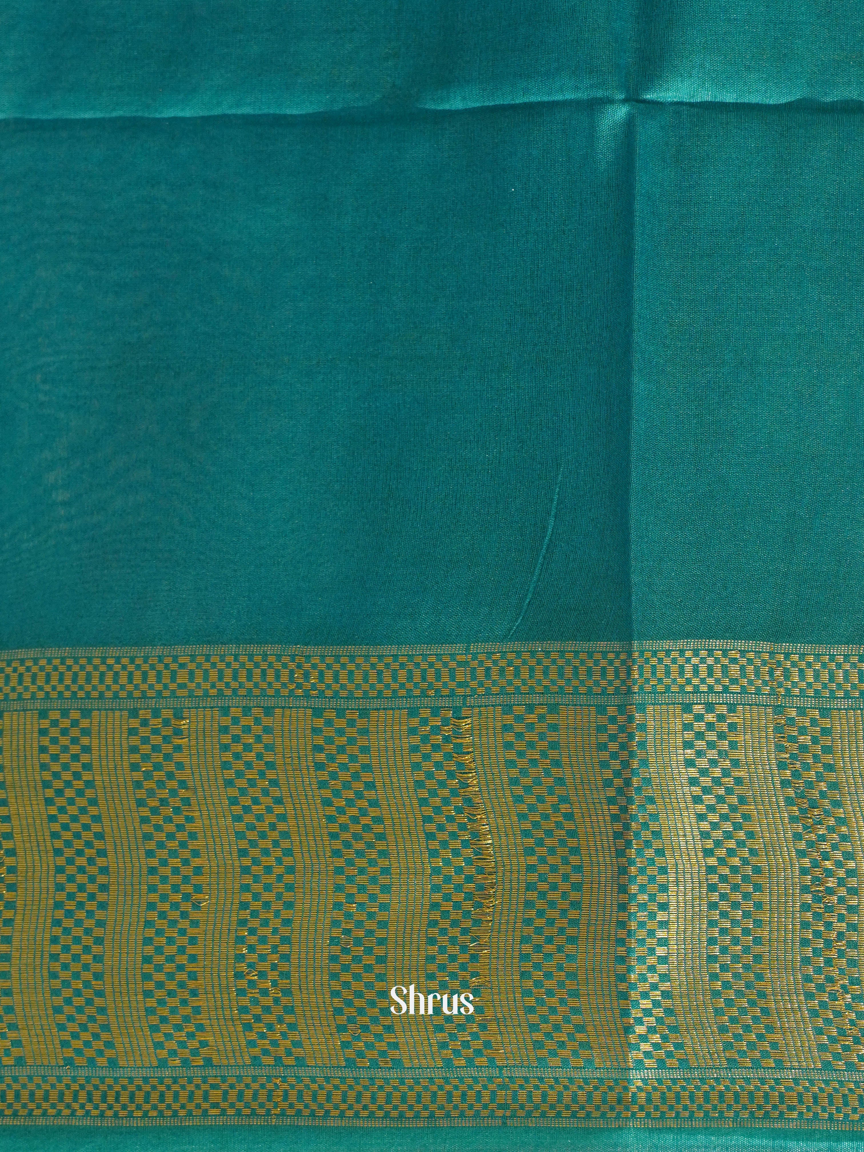 Maroon & Teal - Semi Tussar Saree