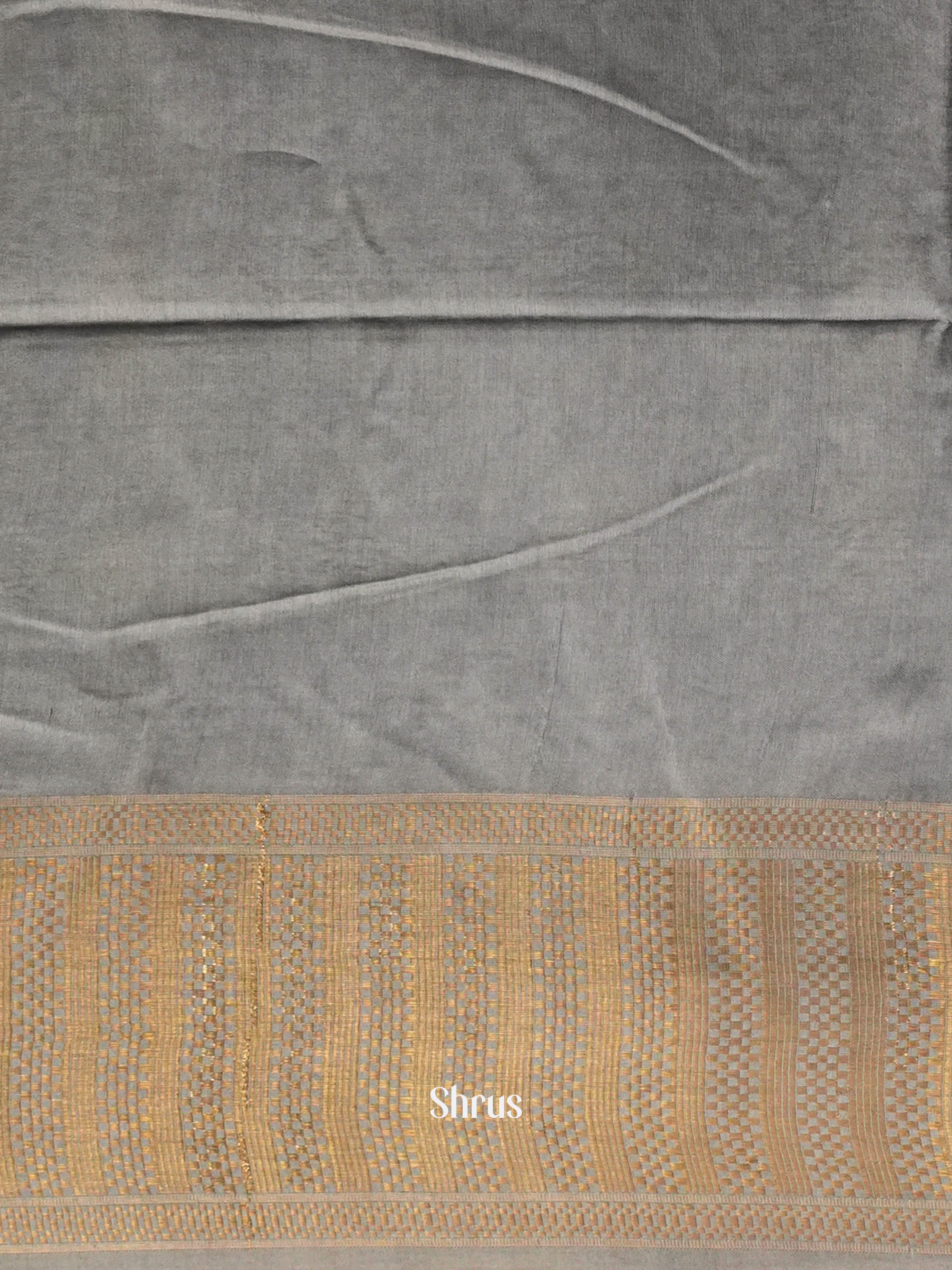 Teal & Grey  - Semi Tussar Saree