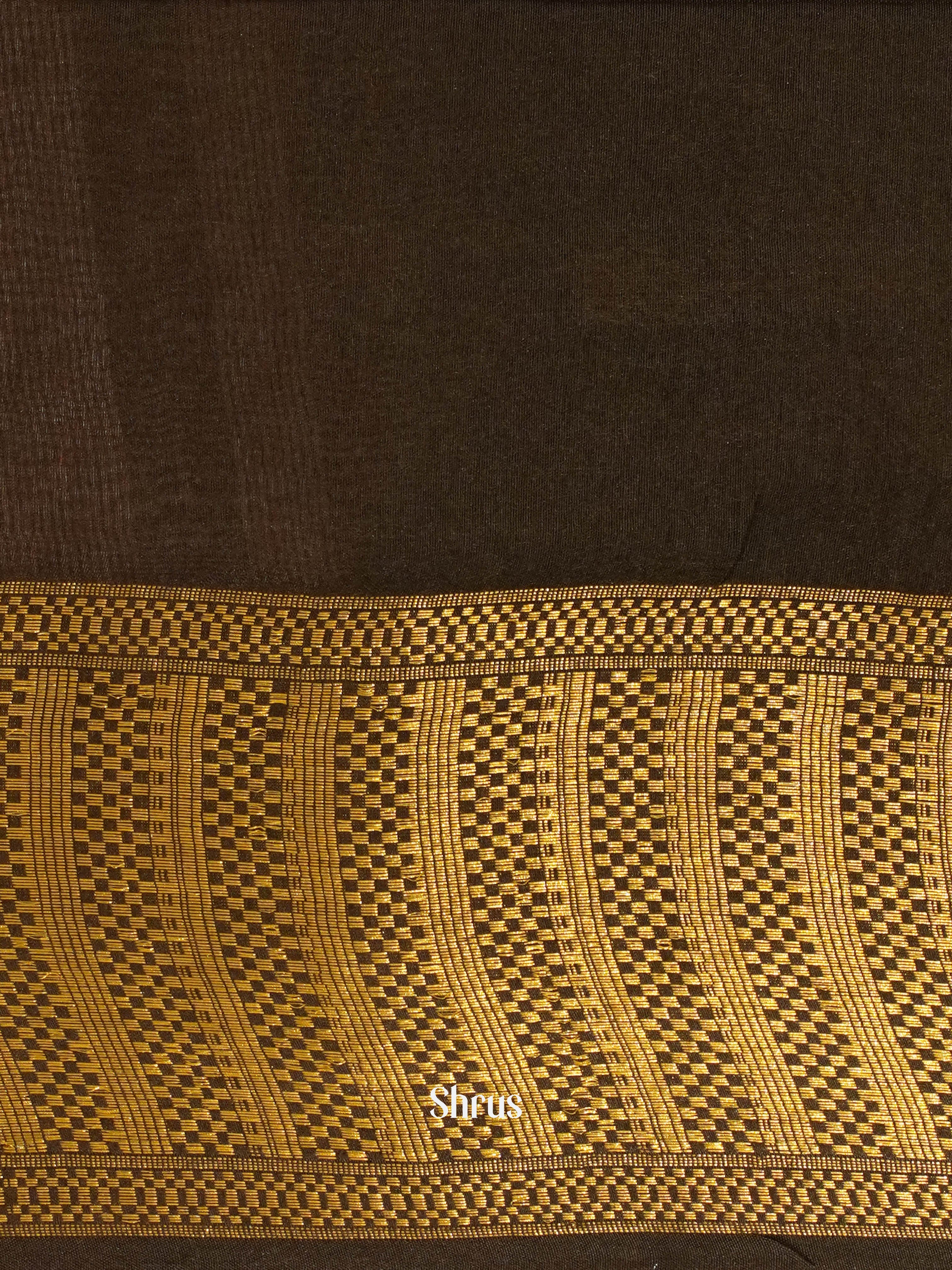 Brown & Dark Brown - Semi Tussar Saree