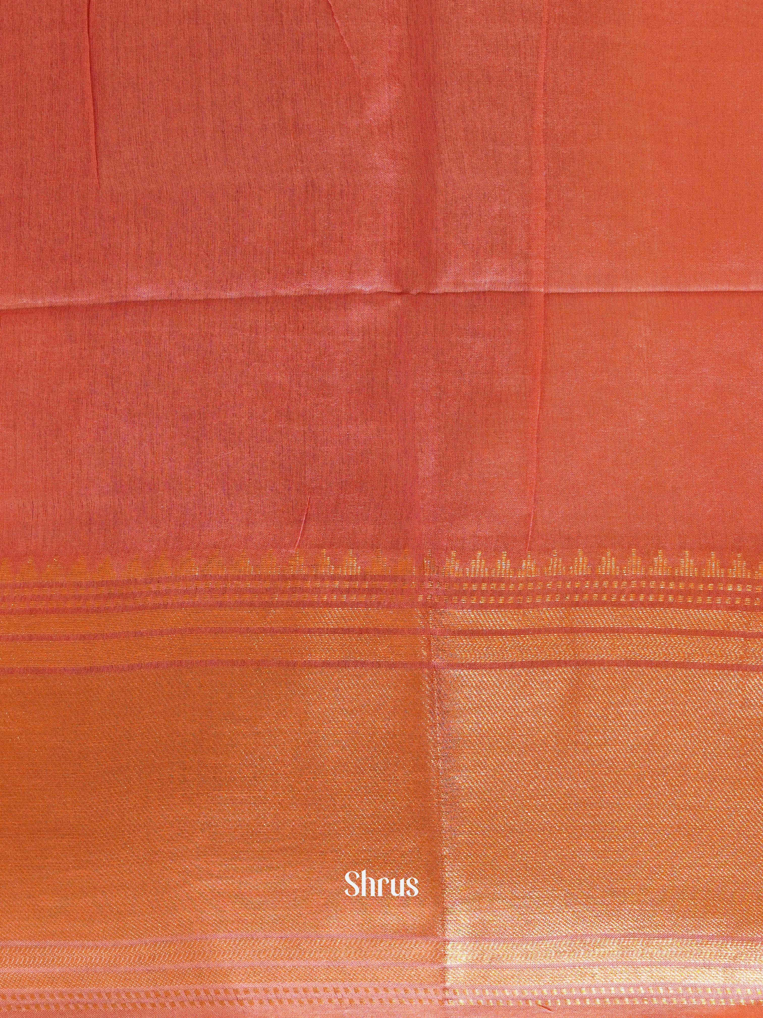 Grey & Peach - Semi Tussar Saree