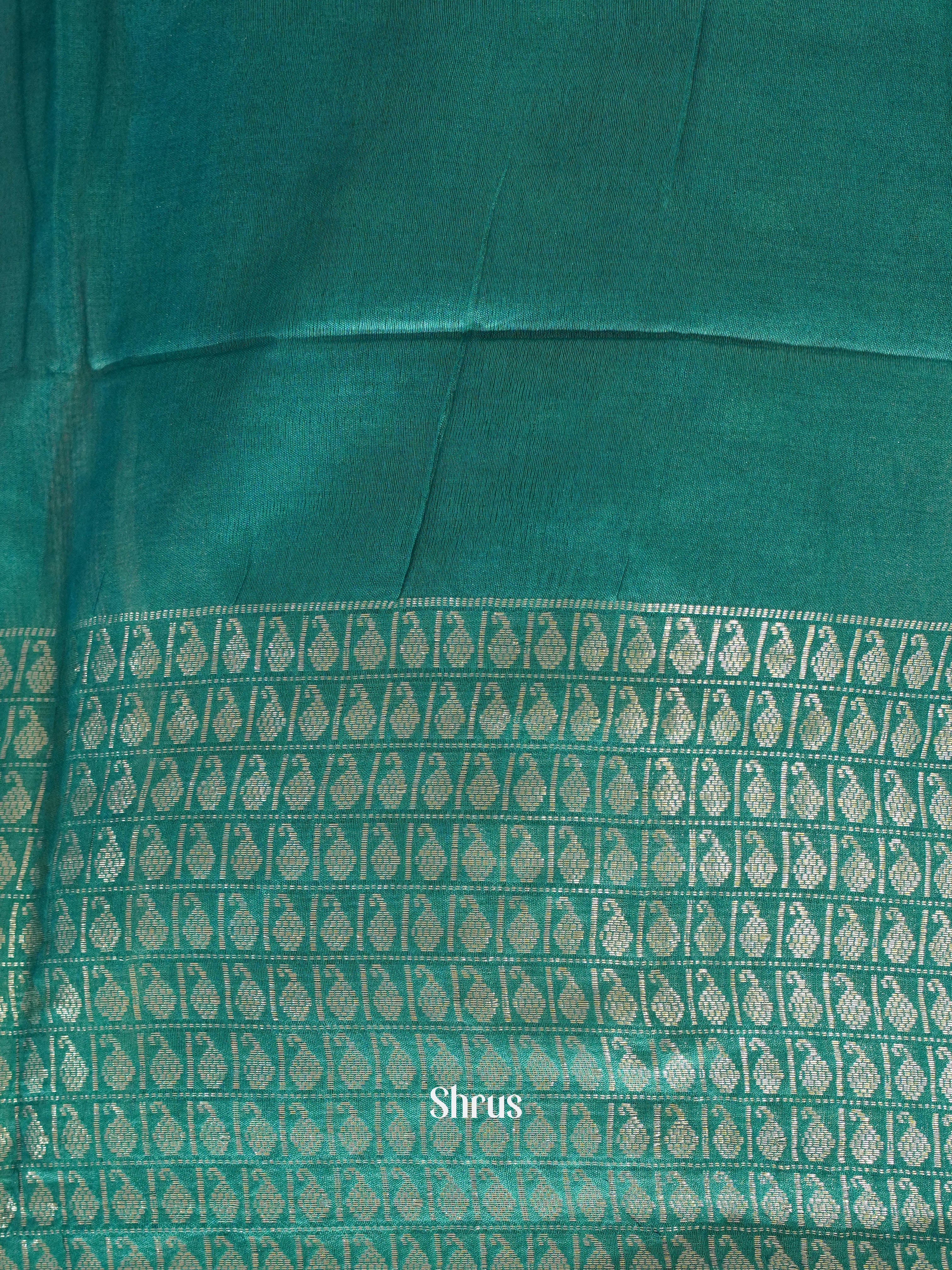 Maroon & Green - Semi Tussar Saree