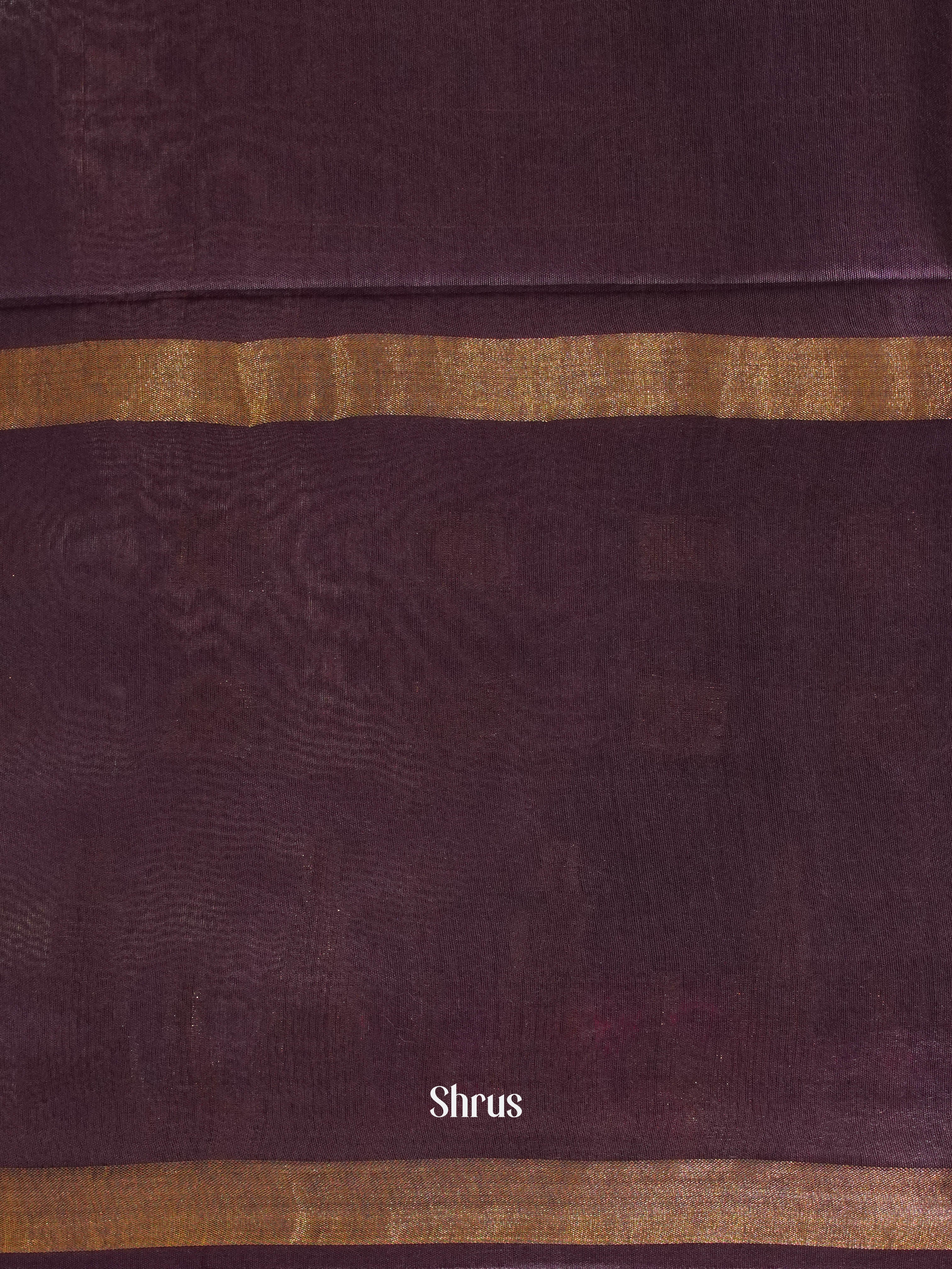 Brown & Purple - Semi Tussar Saree