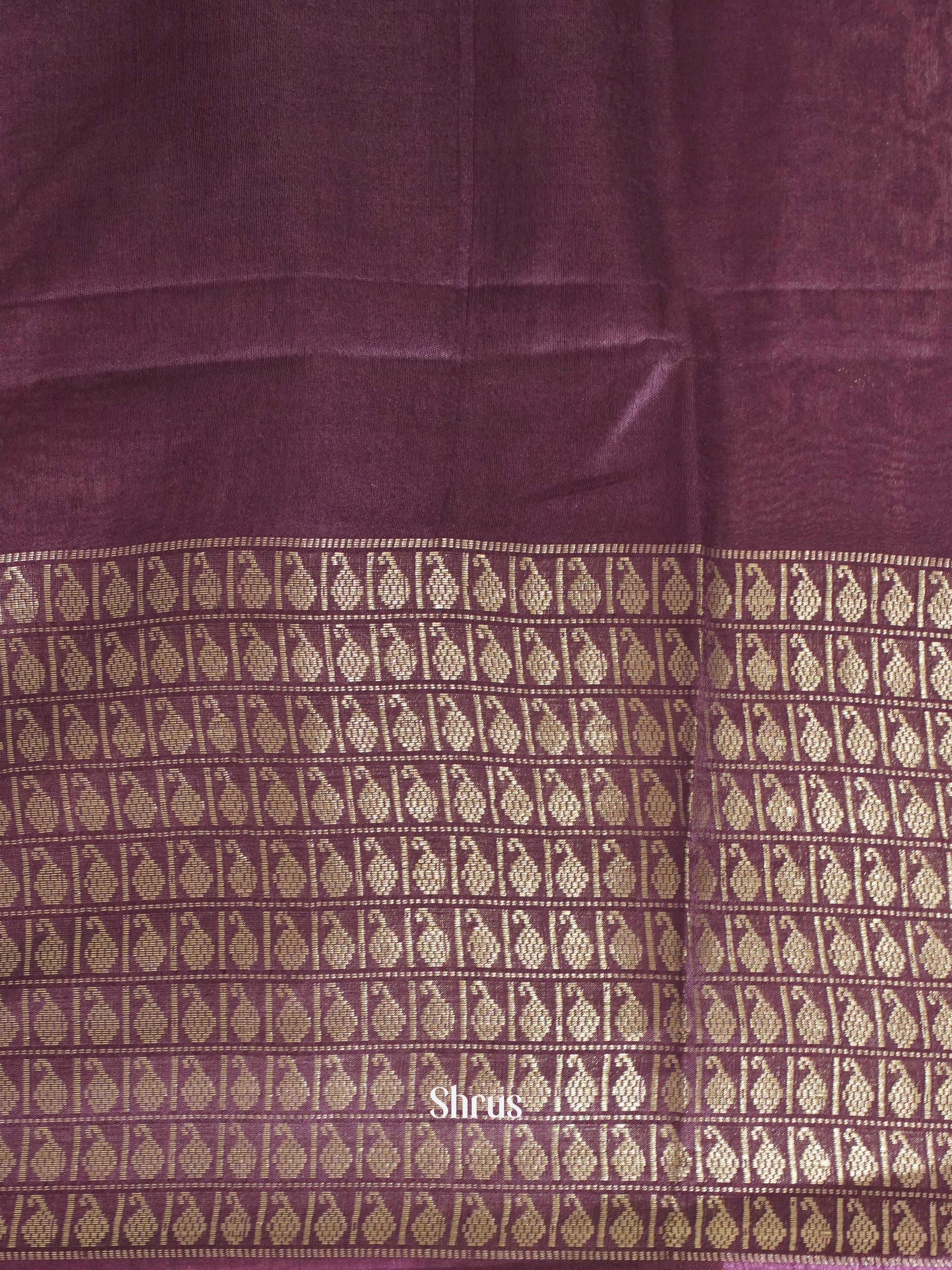 Brown & Purple - Semi Tussar Saree