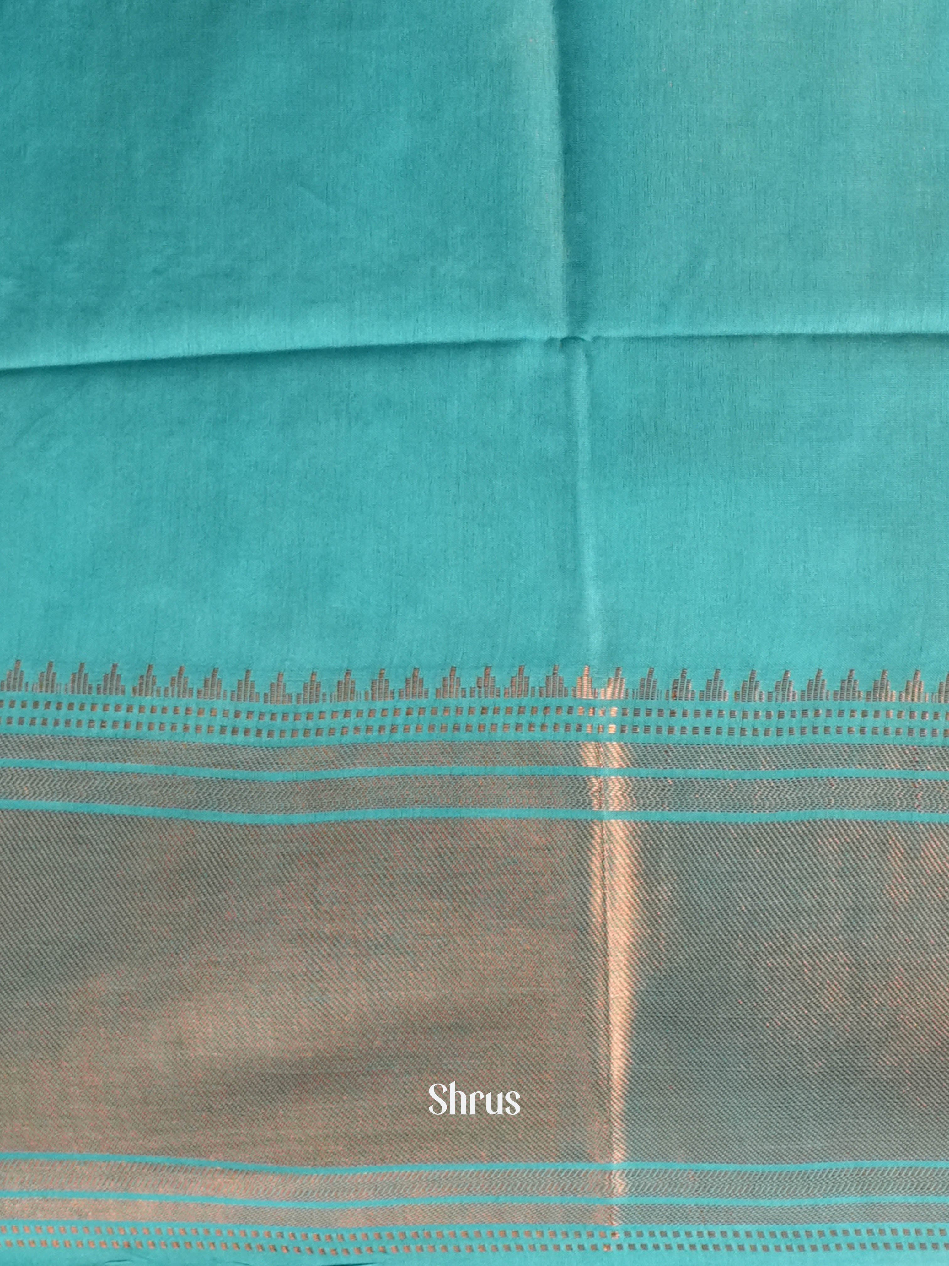 Blue & Maroon - Semi Tussar Saree