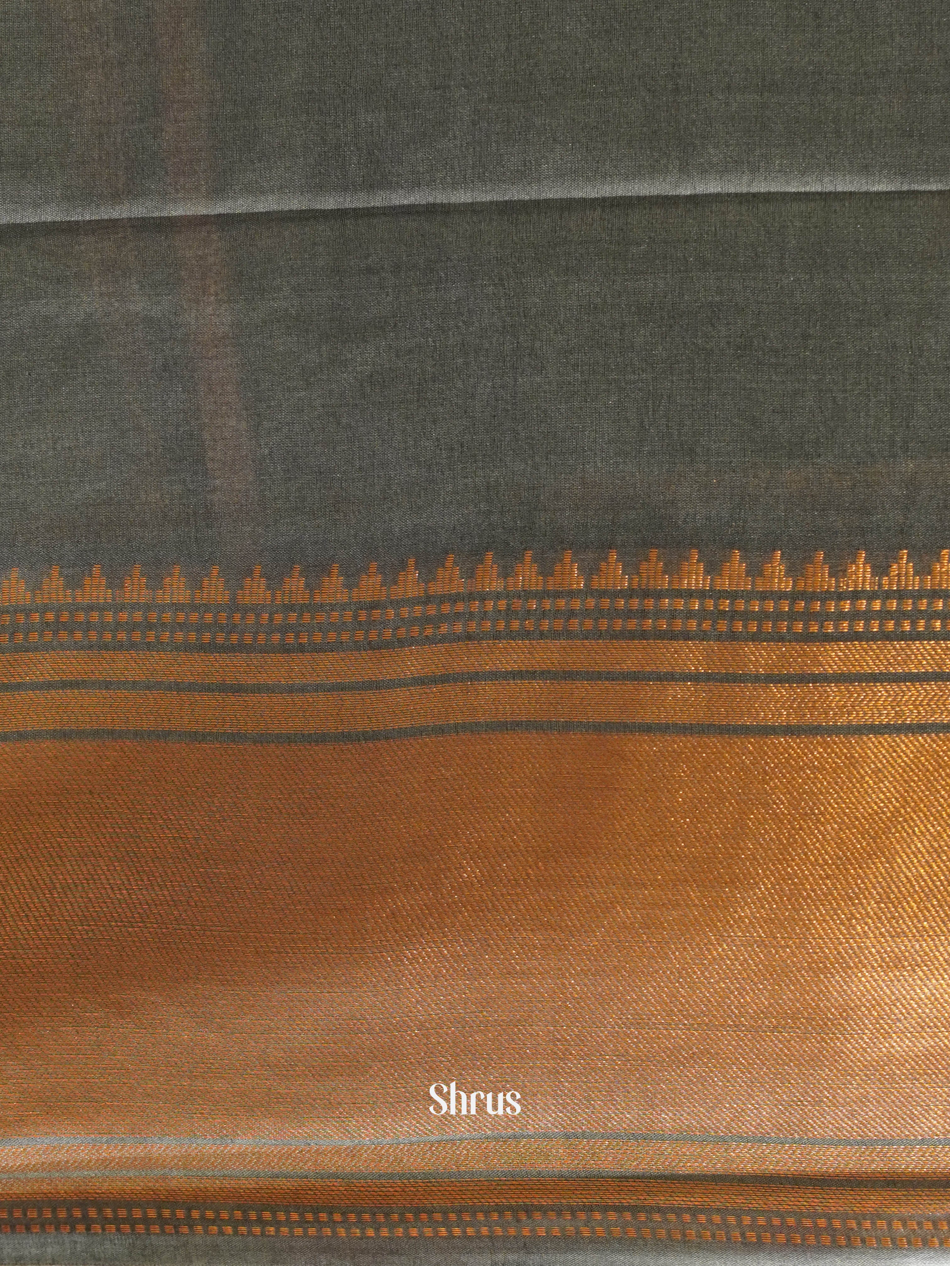 Teal & Grey - Semi Tussar Saree