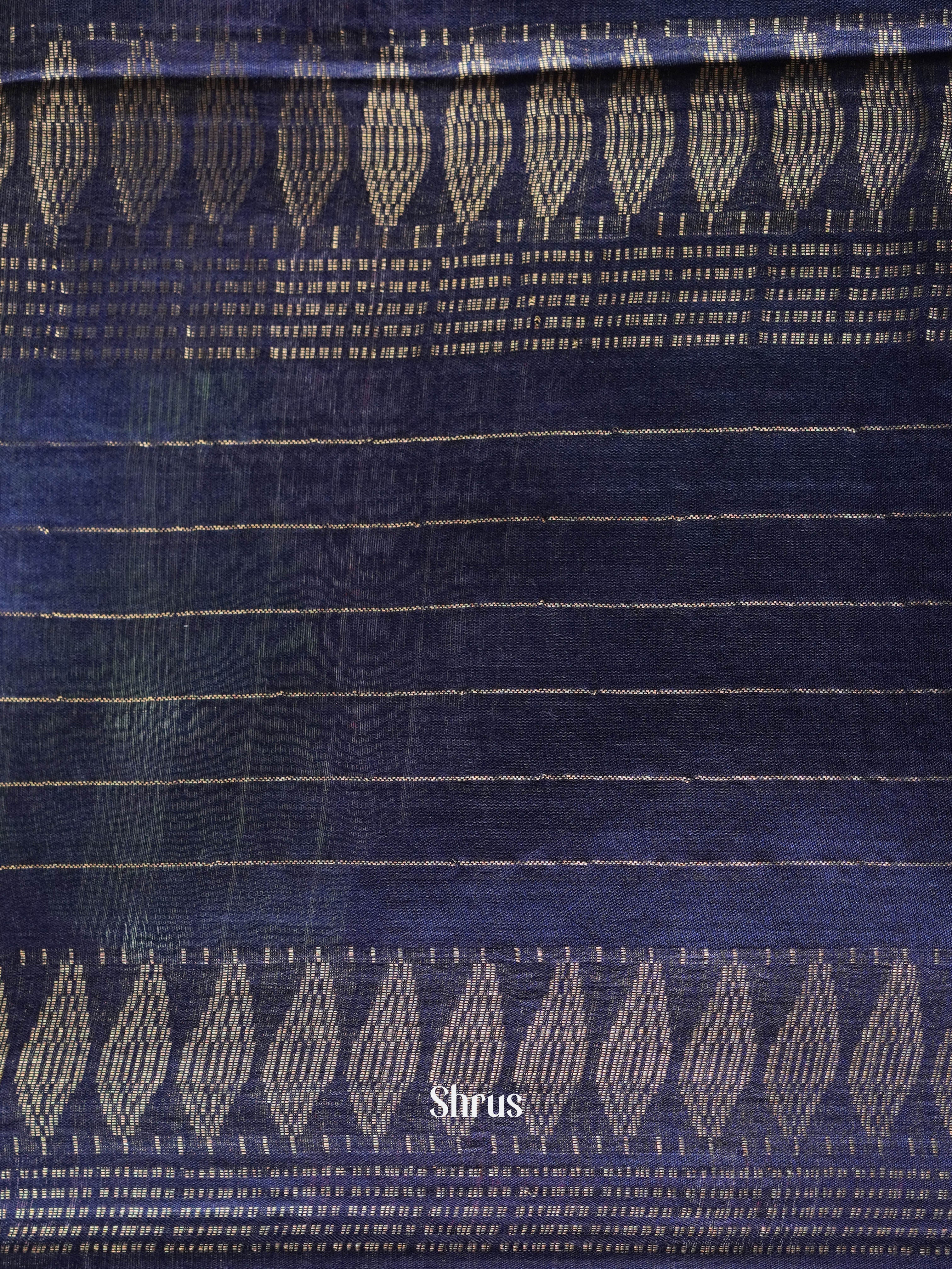 Mehandi Green & Blue - Semi Tussar Saree