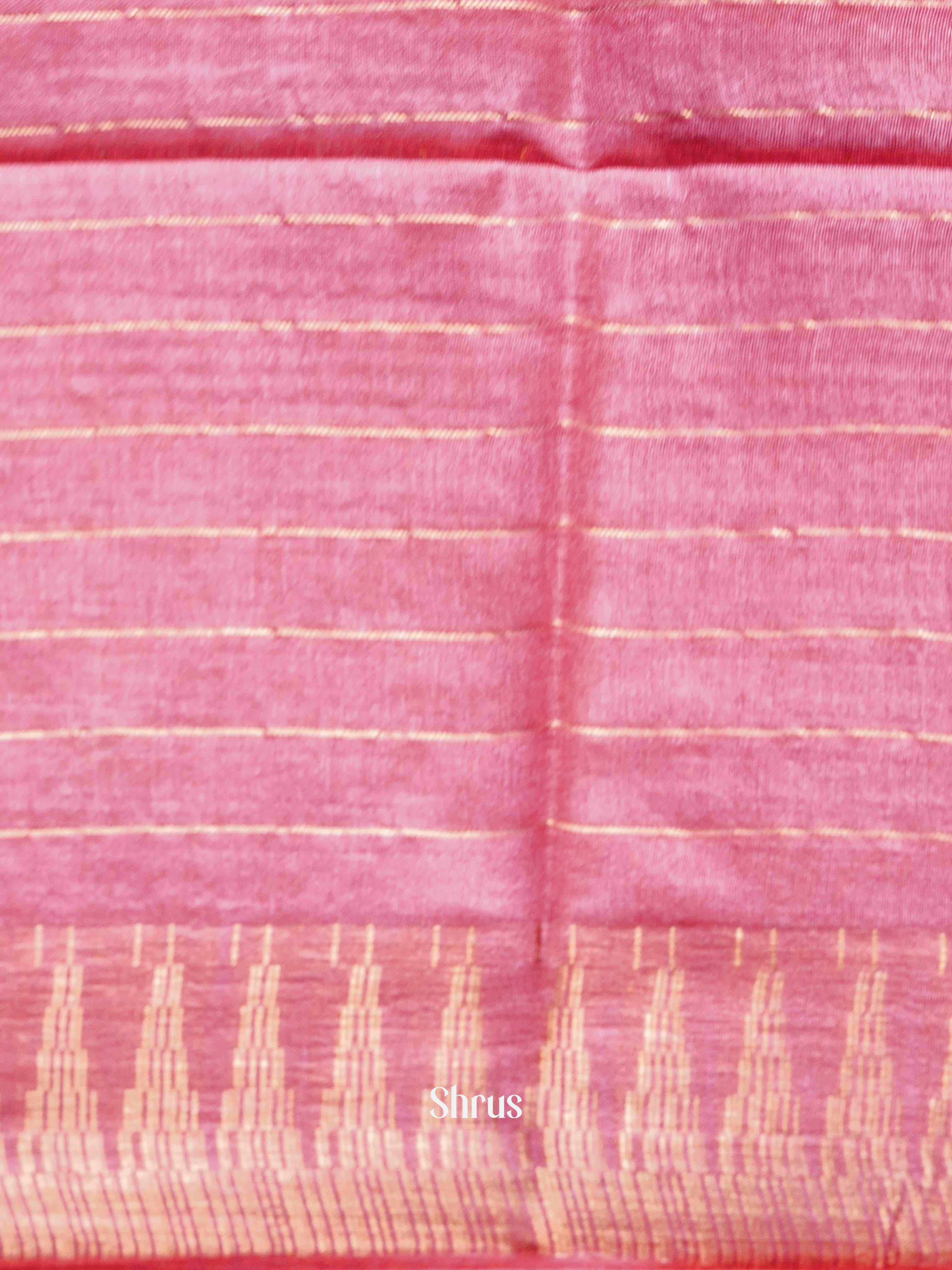 Blue & Reddish Pink - Semi Tussar Saree