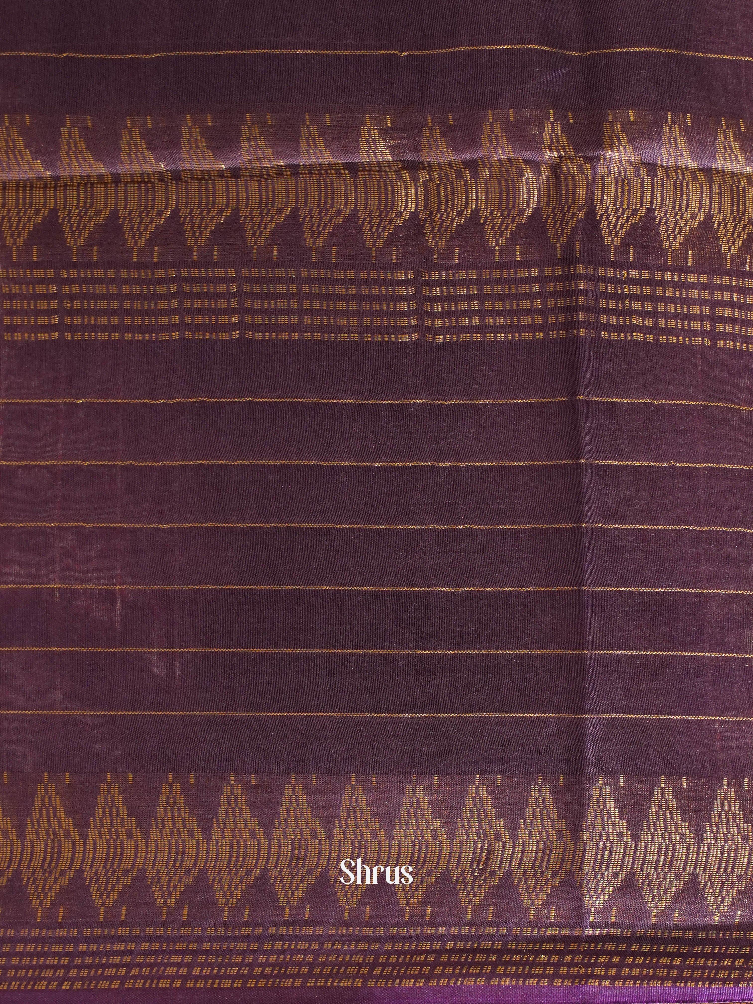 Brown &  Purple- Semi Tussar Saree