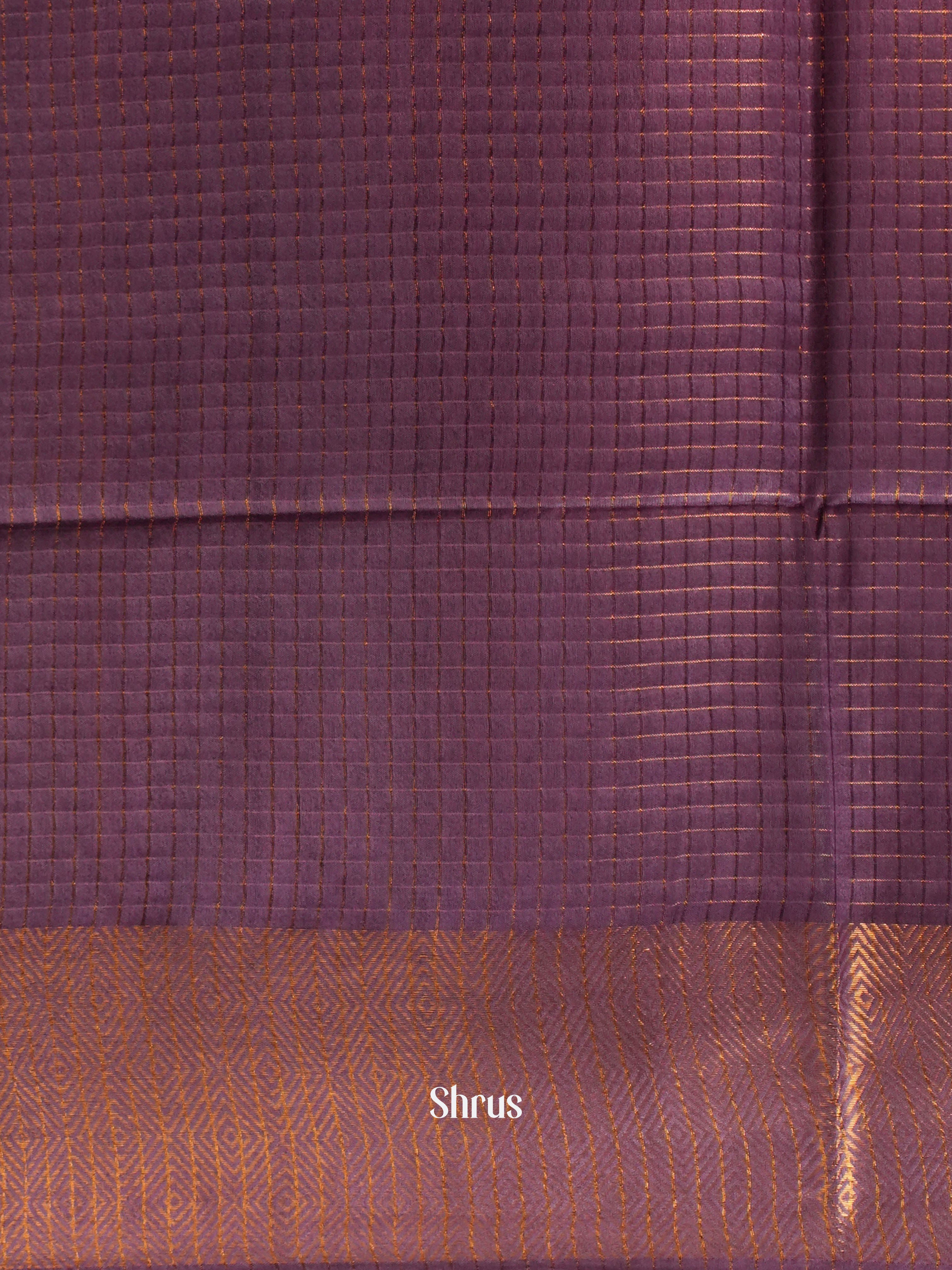 Brown & Purple - Semi Tussar Saree